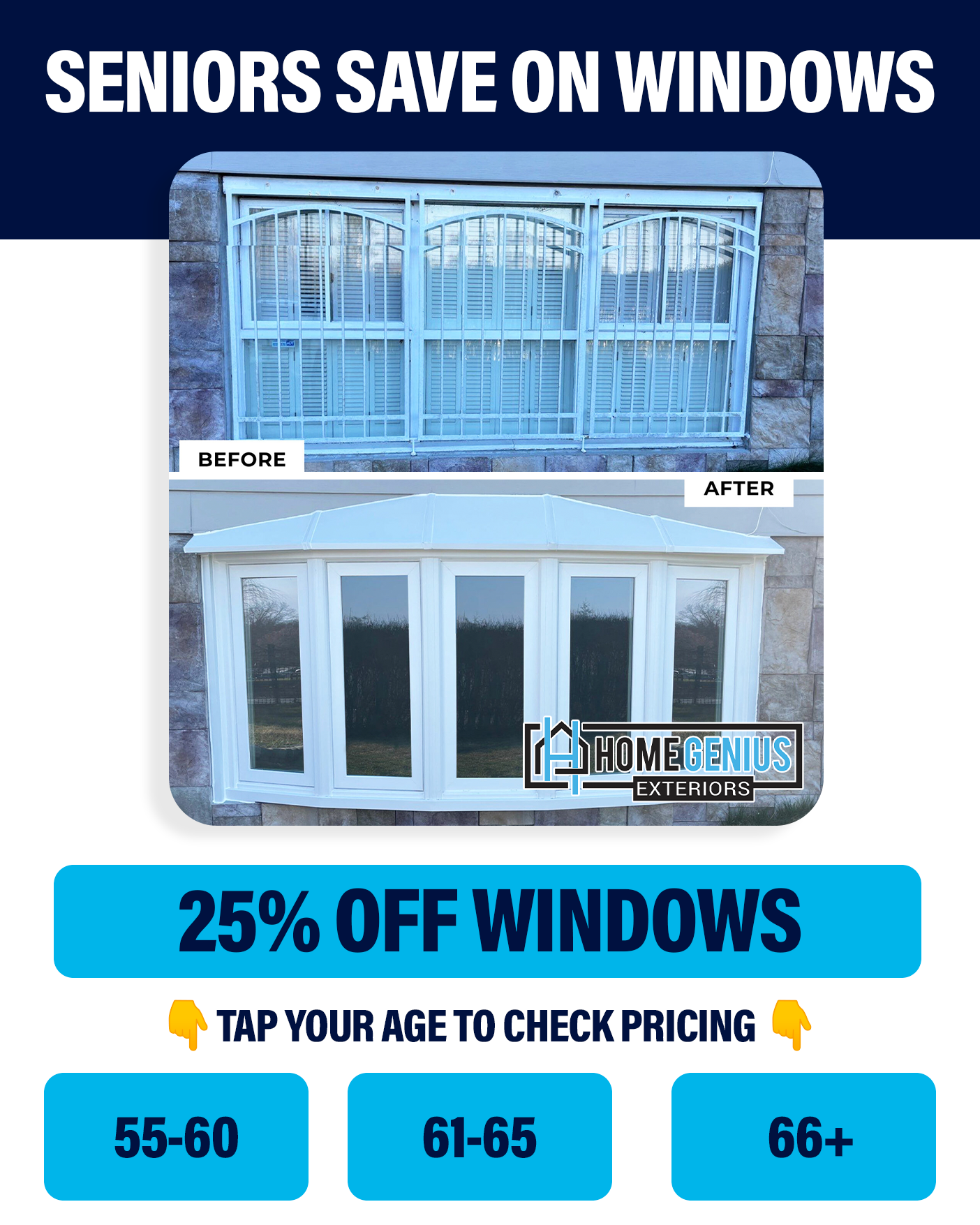 Home Genius Exteriors Facebook ad