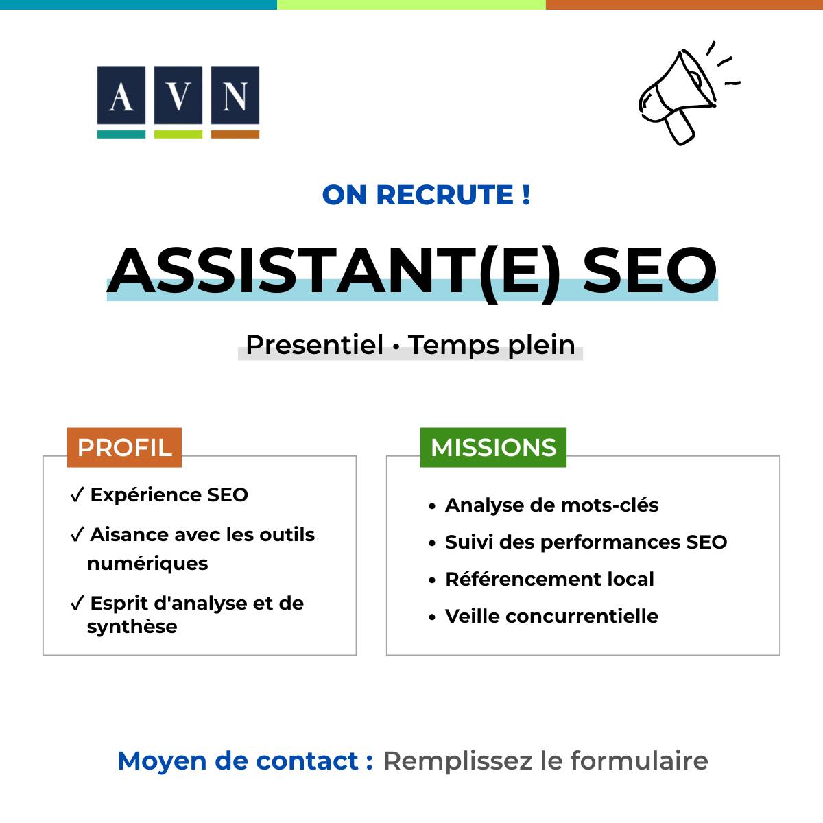 AVN Recrutement Facebook ad: Vous avez une expérience en SEO et souhaitez…