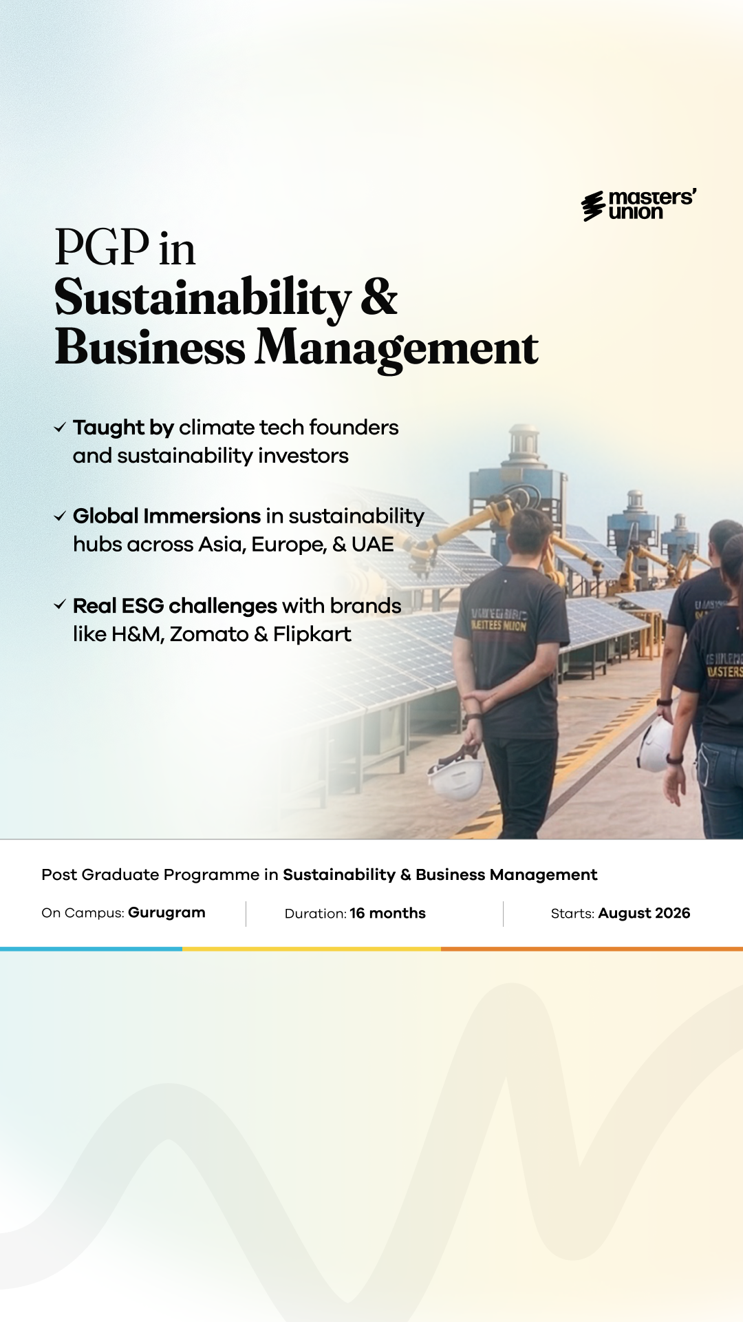 Masters' Union PGP in Sustainability & Business Management Facebook ad