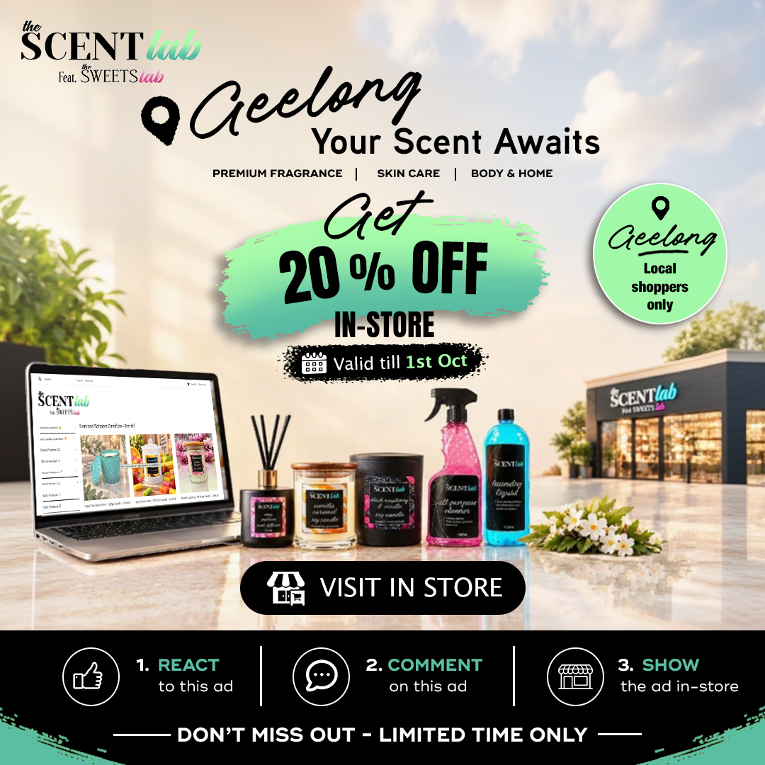 The Scent Lab Facebook ad: Discover The Scent Lab in Geelong