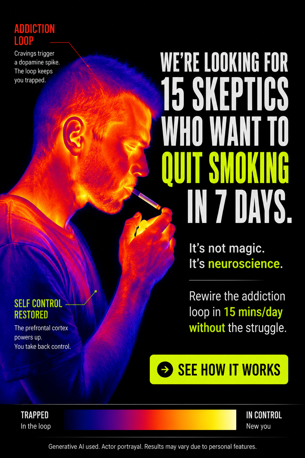 Hypnosis to Stop Smoking Facebook ad