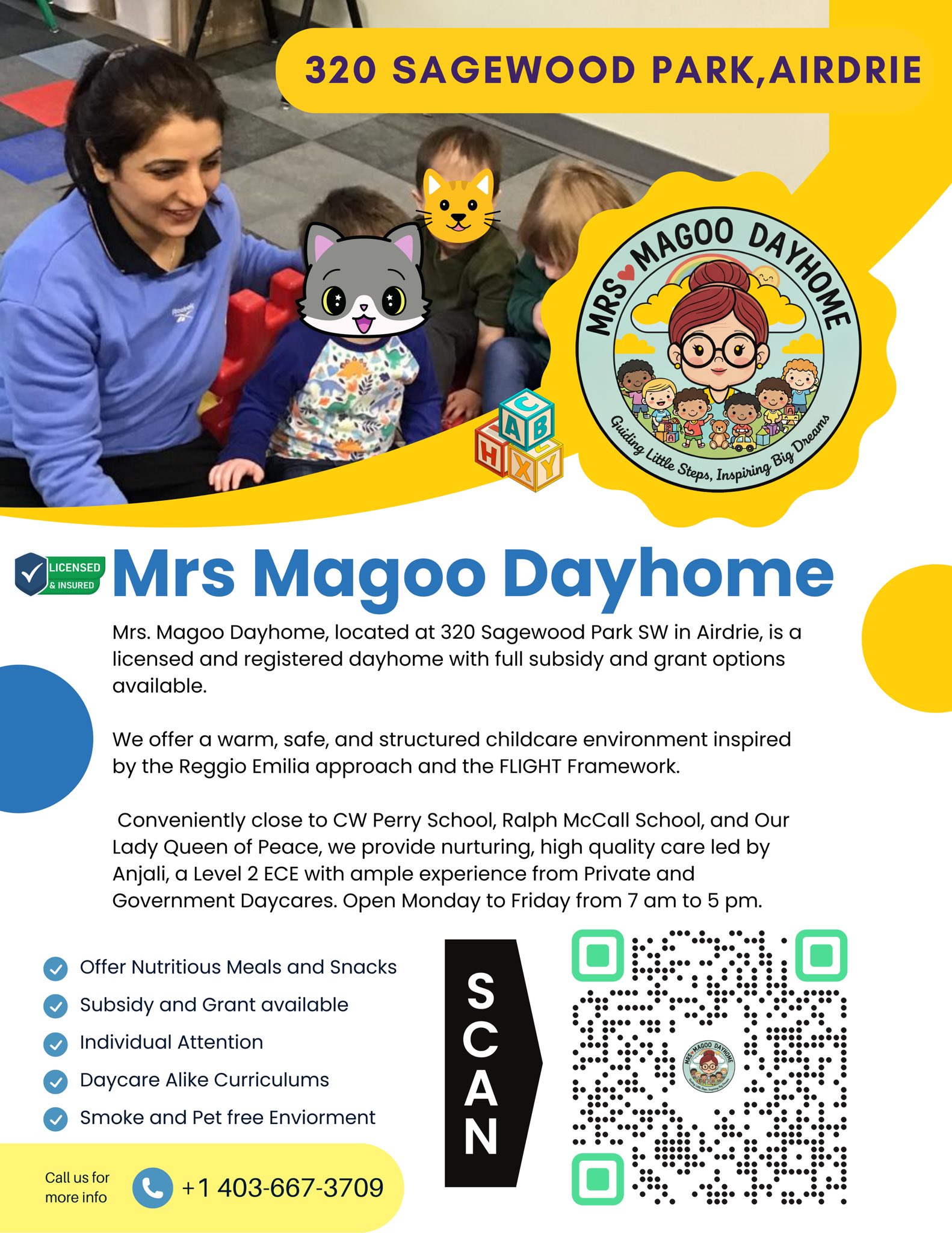 Mrs Magoo Dayhome Facebook ad: TWO SPOTS AVAILABLE FOR CHILDREN AGED 3 YEARS…