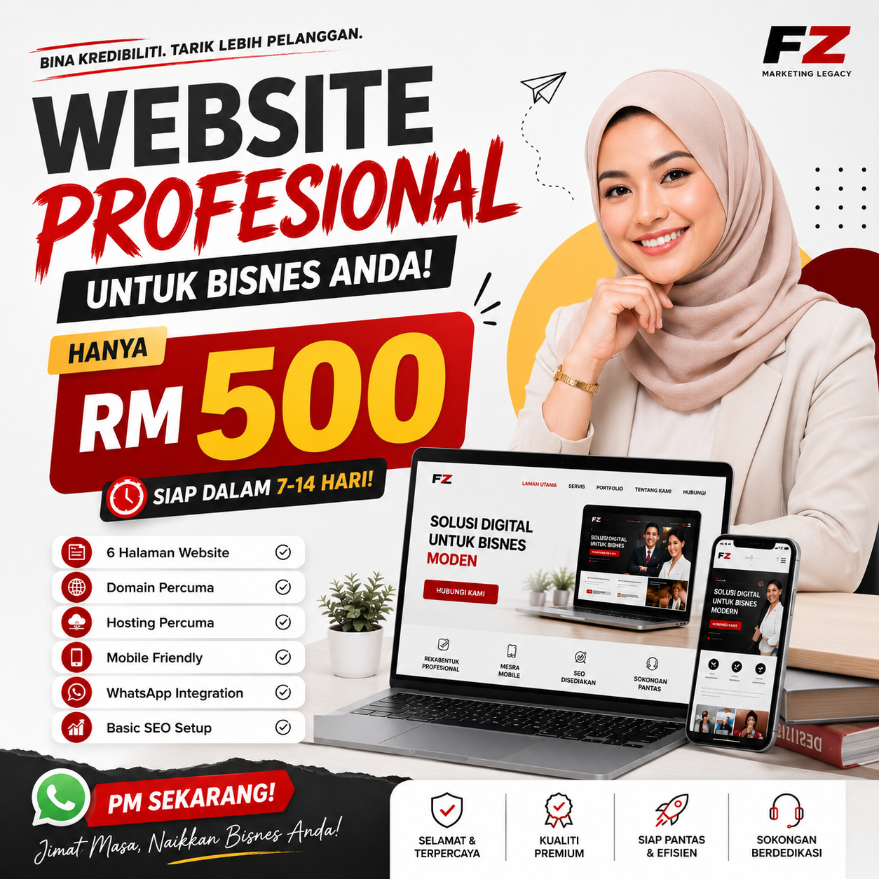 Websitedesignmurah.com Facebook ad: SLOT WEBSITE RM500 TINGGAL SEDIKIT SAHAJA!