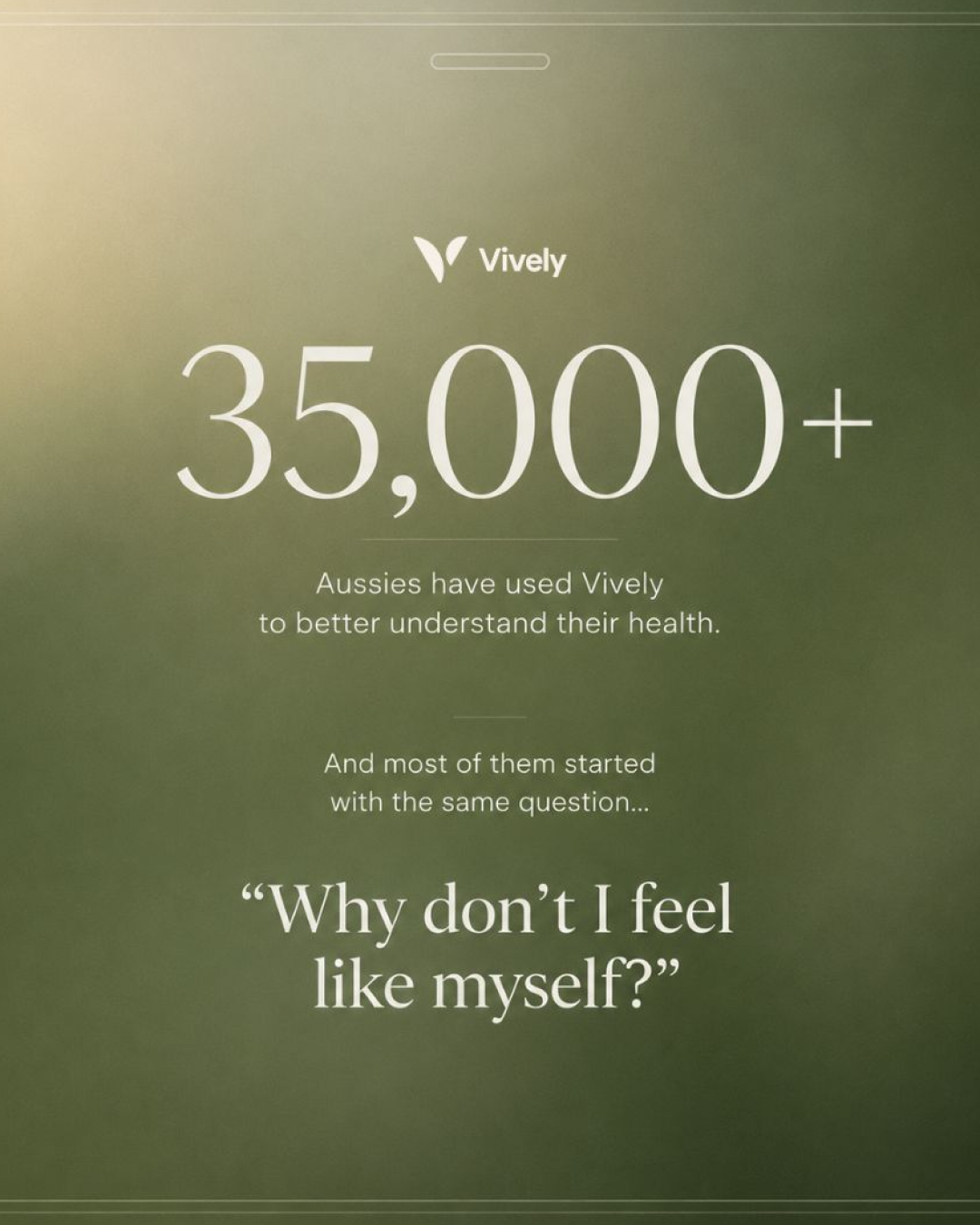Vively Facebook ad: Get your Baseline Health Check and see exactly…