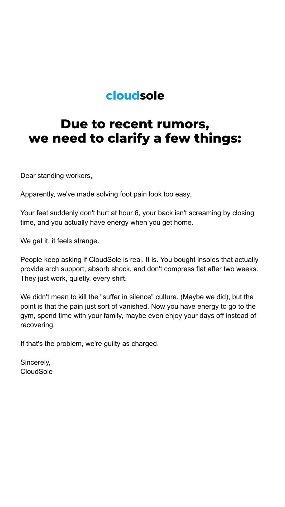 CloudSole Facebook ad