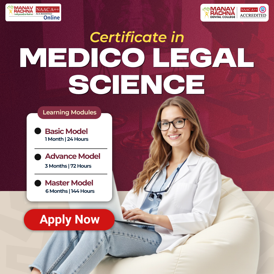 Manav Rachna Online Facebook ad: Certificate in Medico Legal Science, Enroll Today