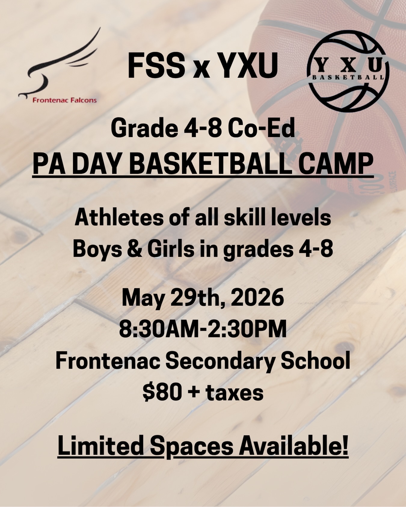 yxubasketball Facebook ad: Calling all elementary school athletes!