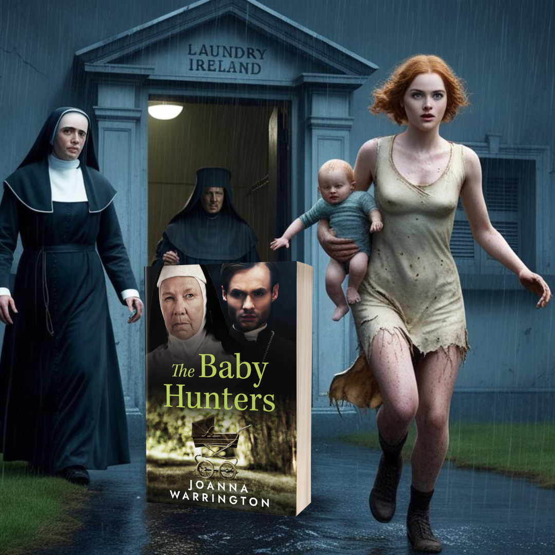Contemporary Women's Fiction Writer Joanna Warrington Facebook ad: The Baby Hunters: Kathleen's Escape from incarceration…