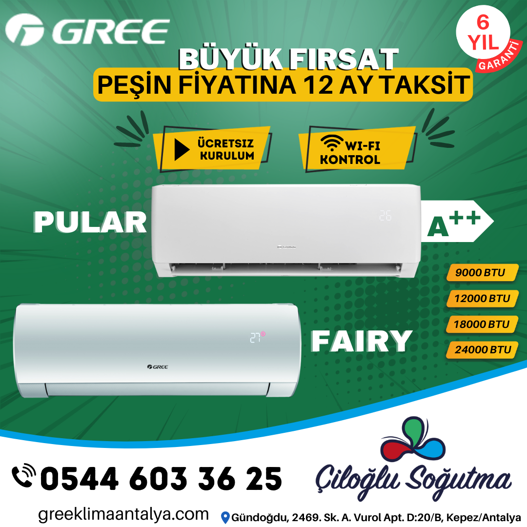 çiloğlu soğutma Facebook ad: Gree Klima Antalya Çiloglu Soğutma Satış Ve Servis…
