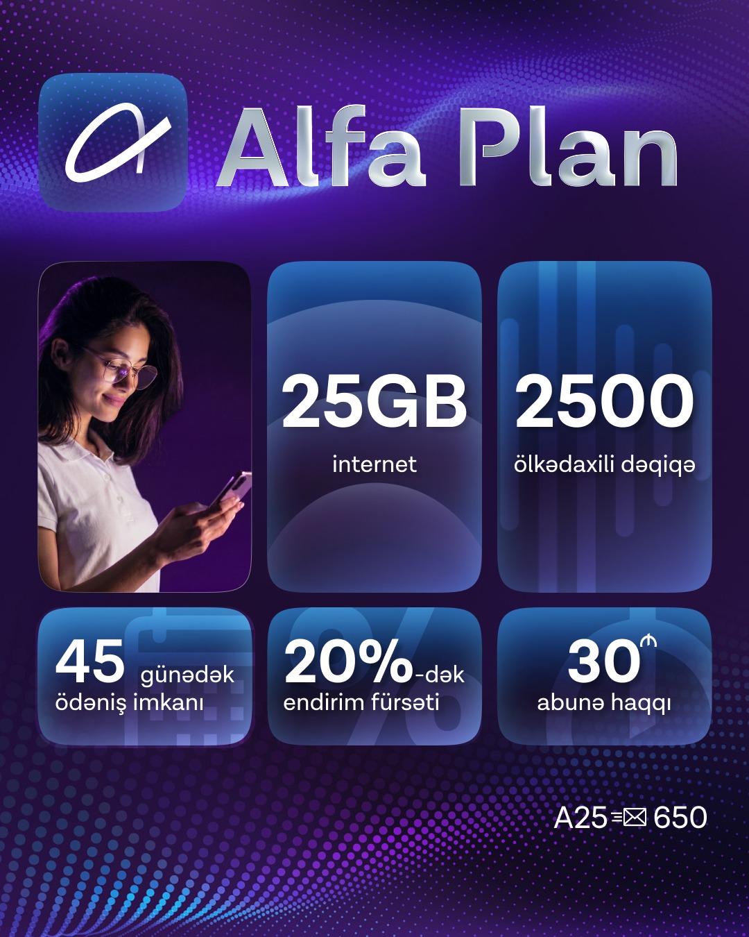 Azercell Facebook ad: Alfa Plan 25GB tarifini qarşıla!