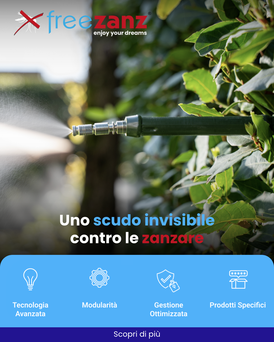 Freezanz System Facebook ad: Le zanzare saranno solo un brutto sogno