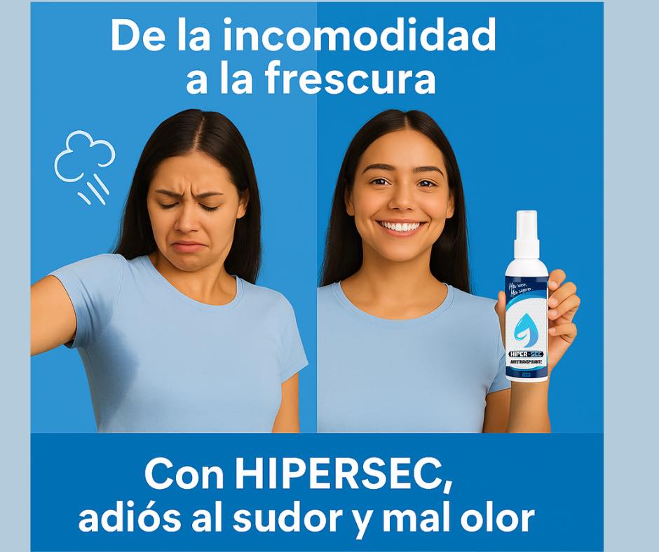 Hipersec Cosmetica Facebook ad: ¡No sufras más por el sudor excesivo y…