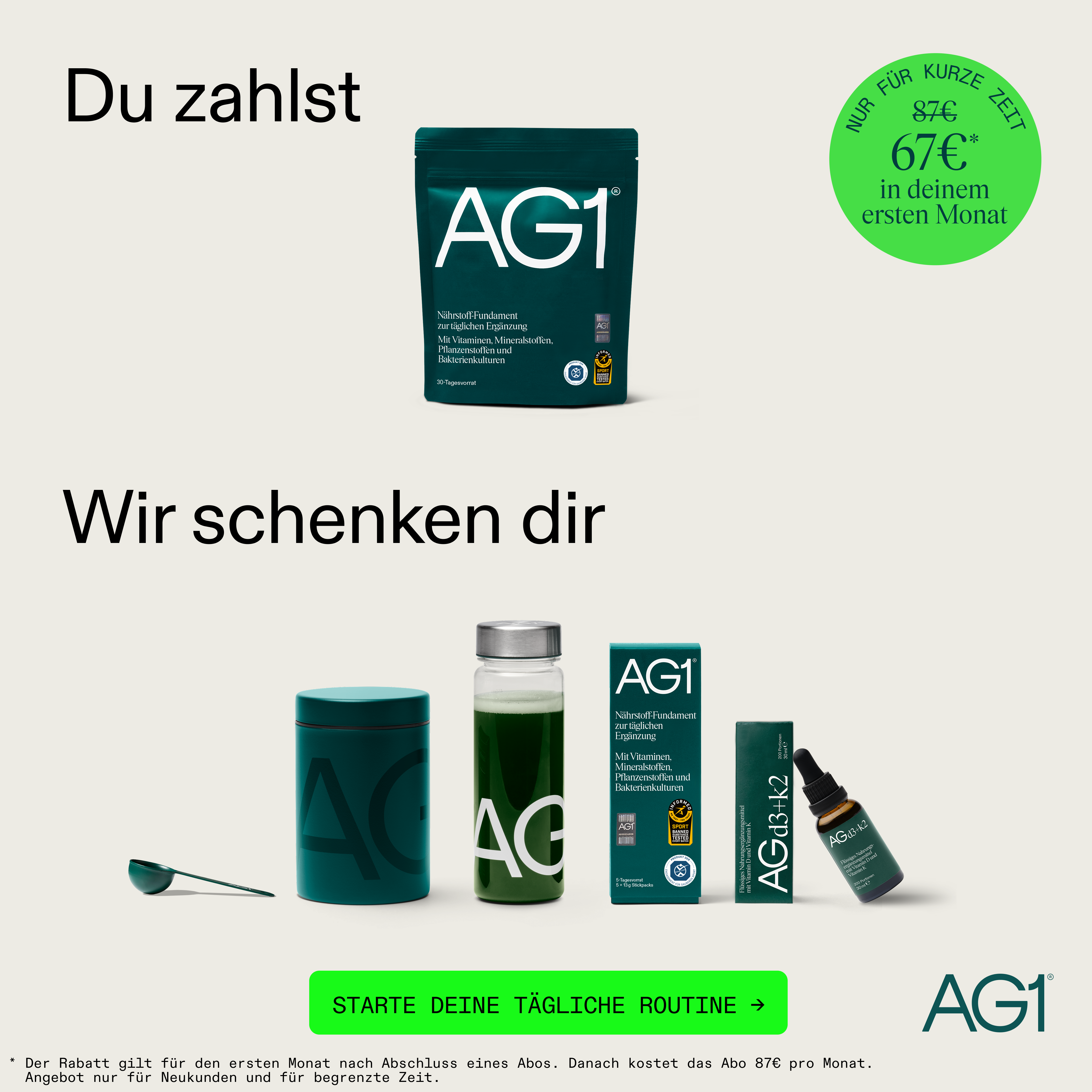 AG1 Deutschland Facebook ad