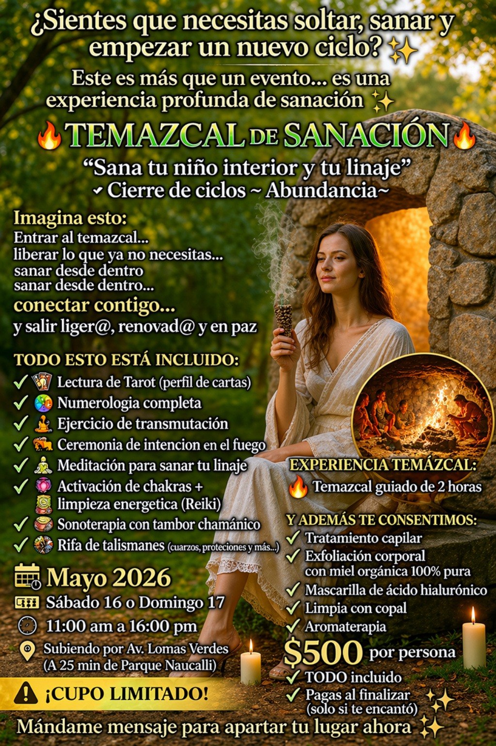 Temazcal Despertar Facebook ad: TRANSPORTE GRATUITO - SALIENDO DE LAS TORRES DE…