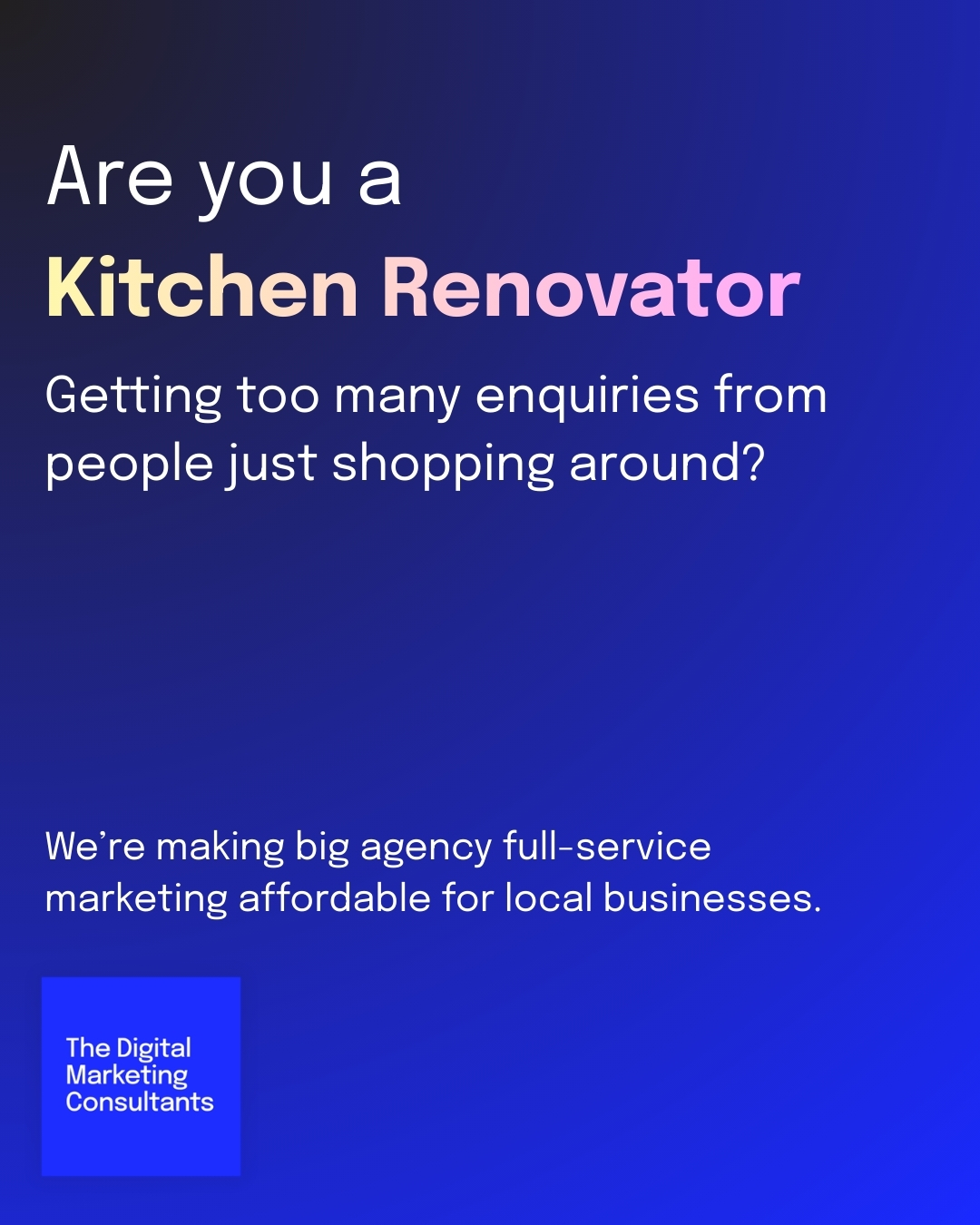 The Digital Marketing Consultants Facebook ad: Built for small and medium businesses