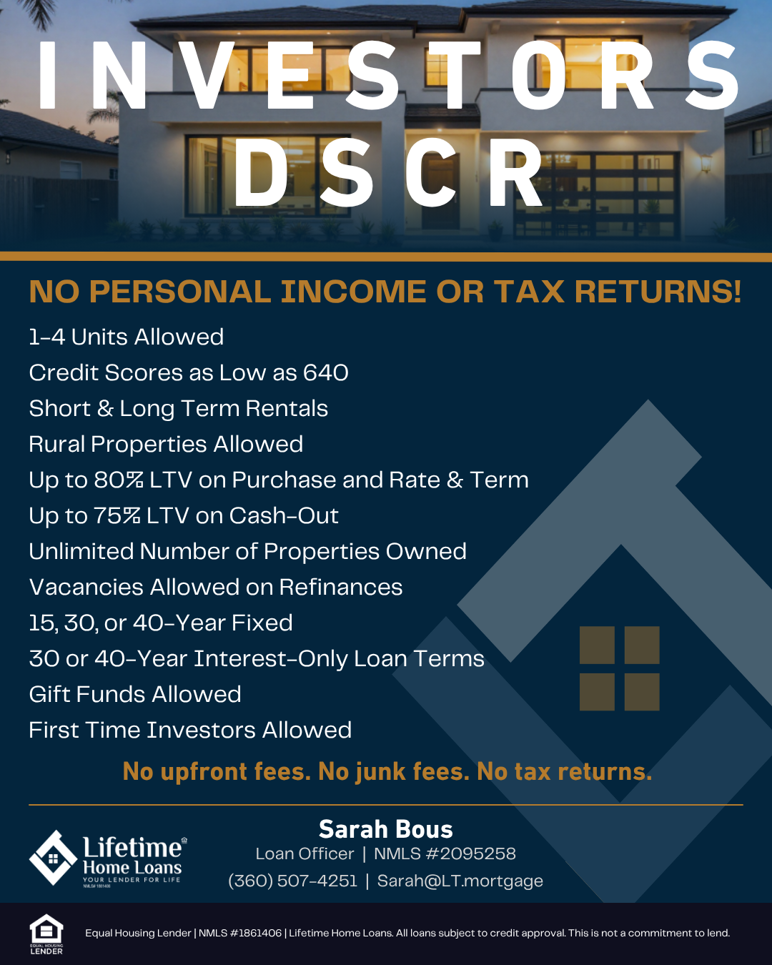 Sarah Bous, Loan Officer NMLS# 2095258 Facebook ad: Have a Rental Property in Mind?