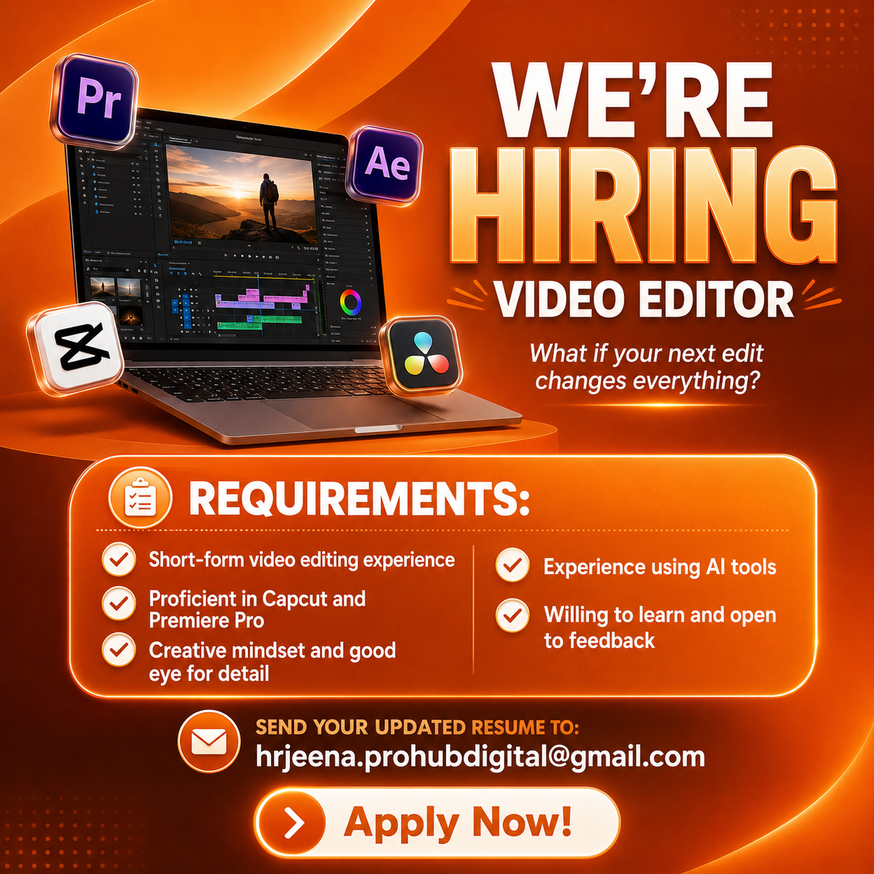 ProHub E-commerce Solutions Corporation Facebook ad: Turn your editing skills into a career.