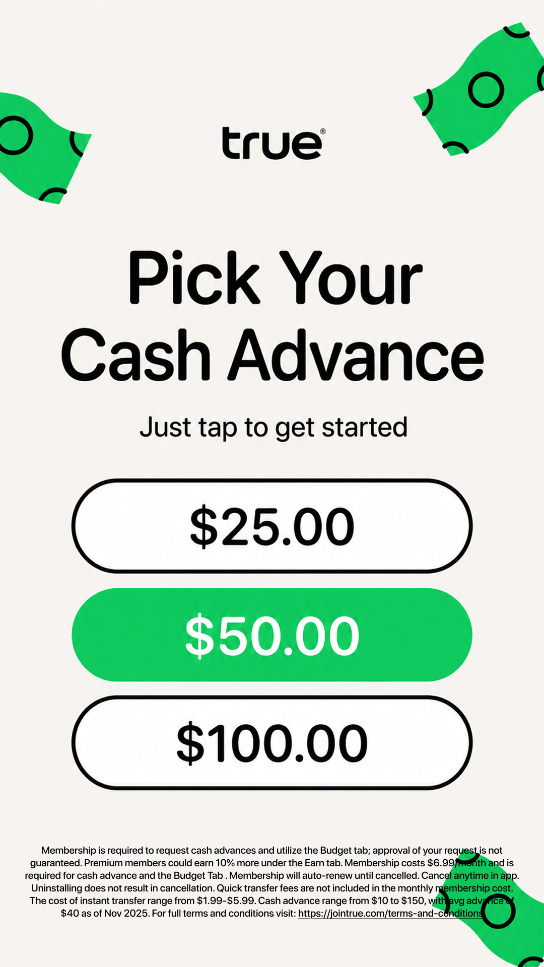 True Finance Facebook ad from Jul 30, 2026