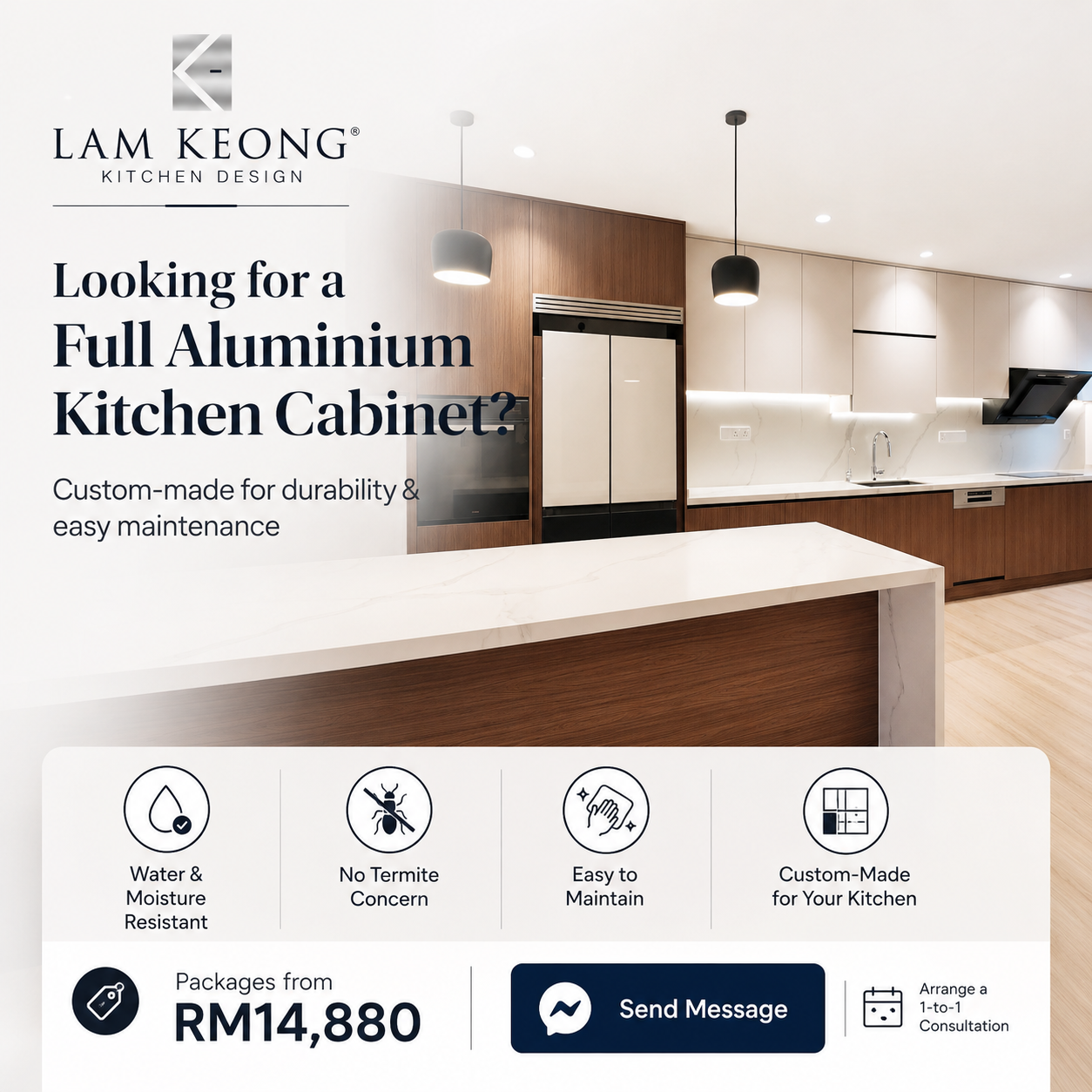 Lam Keong Kitchen Design Facebook ad: Get Price Range