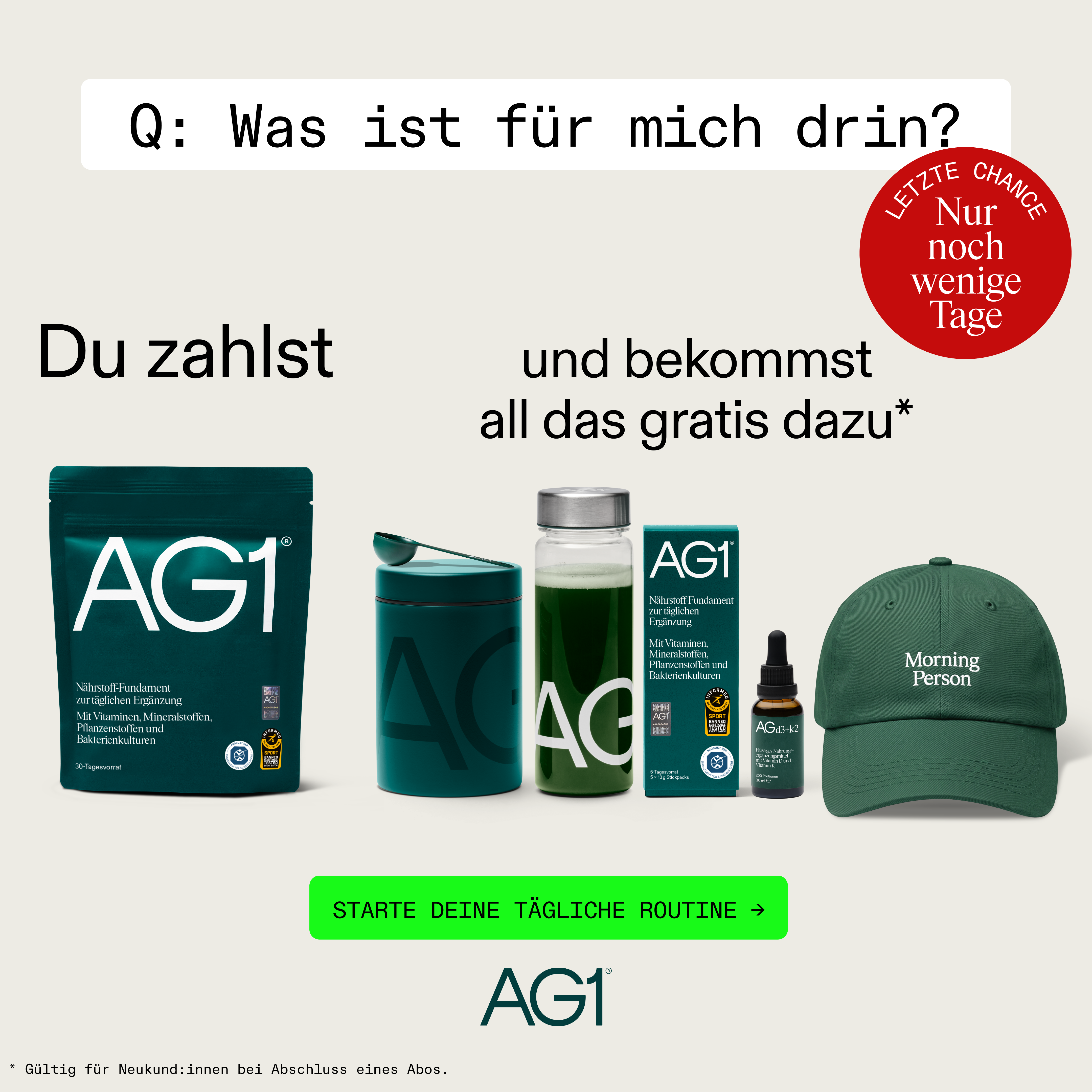 AG1 Deutschland Facebook ad