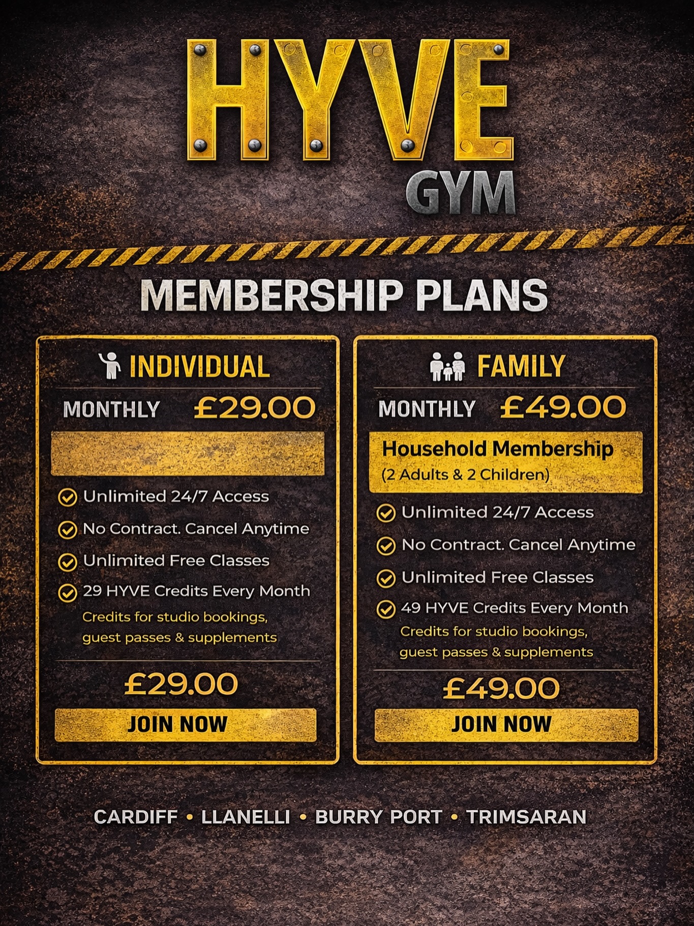HYVE Facebook ad: HYVE GYM MEMBERSHIPS