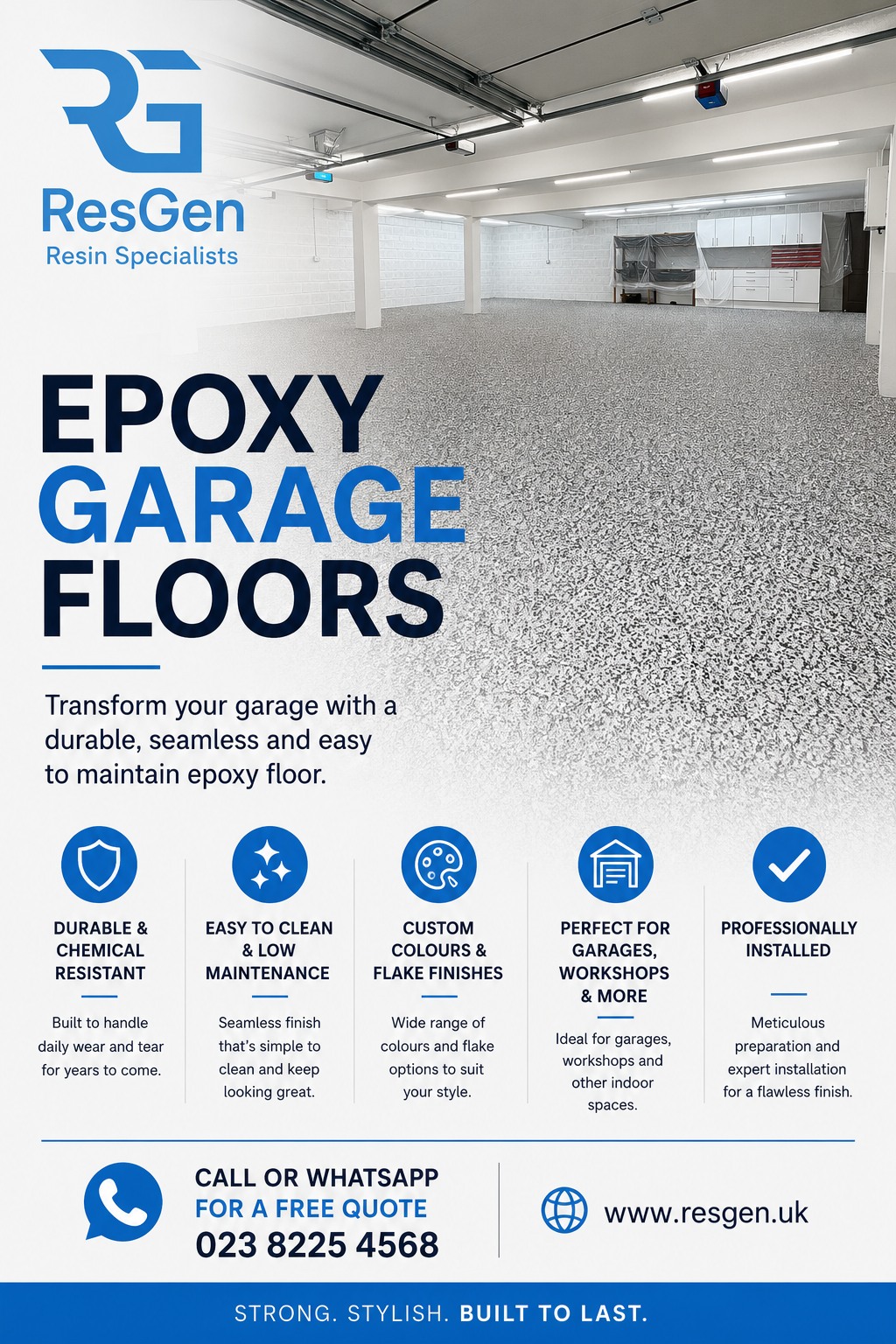 ResGen Facebook ad: **Give Your Garage the upgrade it deserves**
