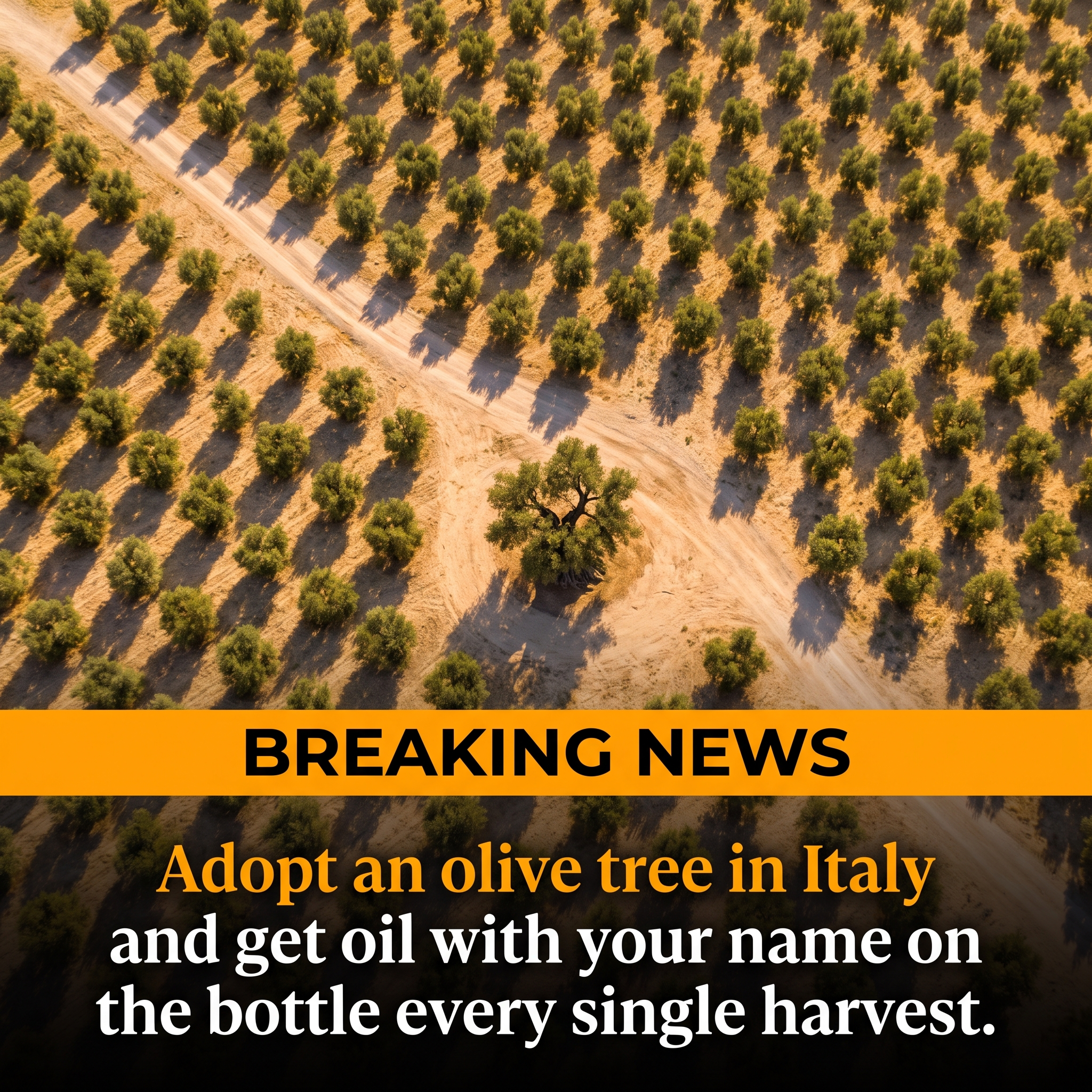 Oliverse Facebook ad: Adopt a Tree. Taste La Dolce Vita.