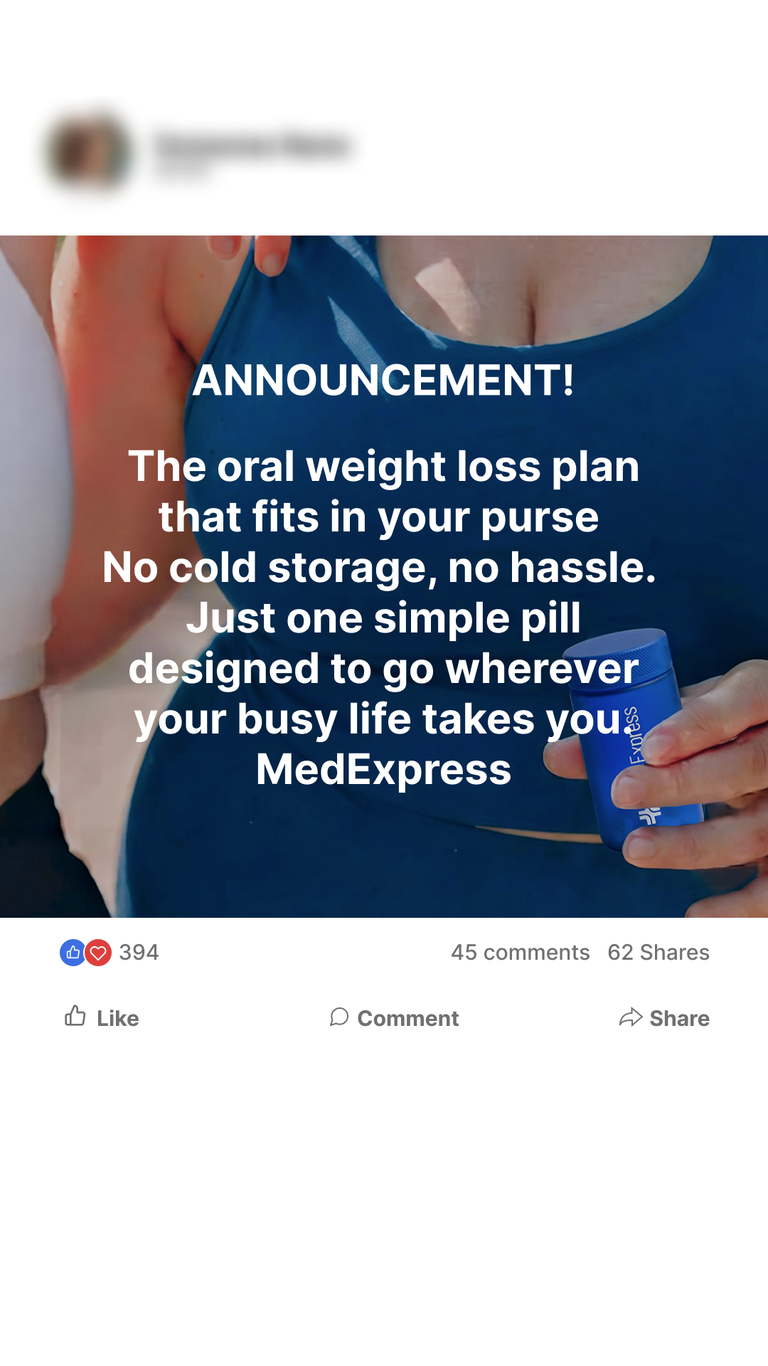 MedExpress Facebook ad