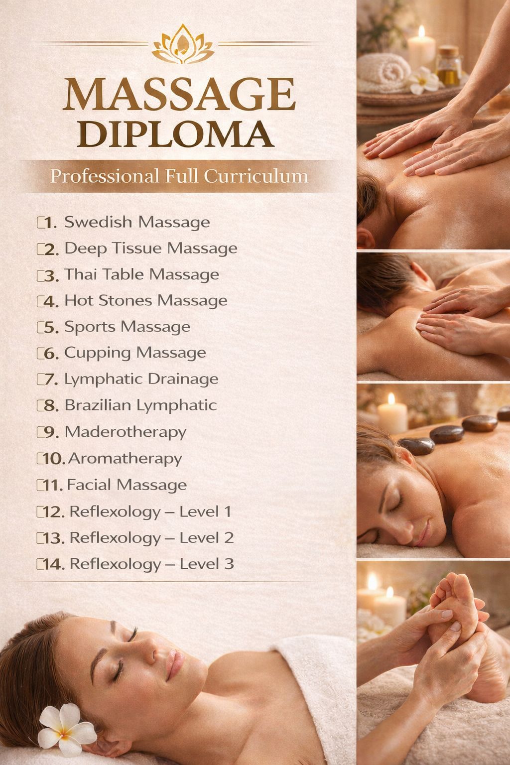 Massage Courses In Cyprus Facebook ad: START YOUR MASSAGE CAREER TODAY