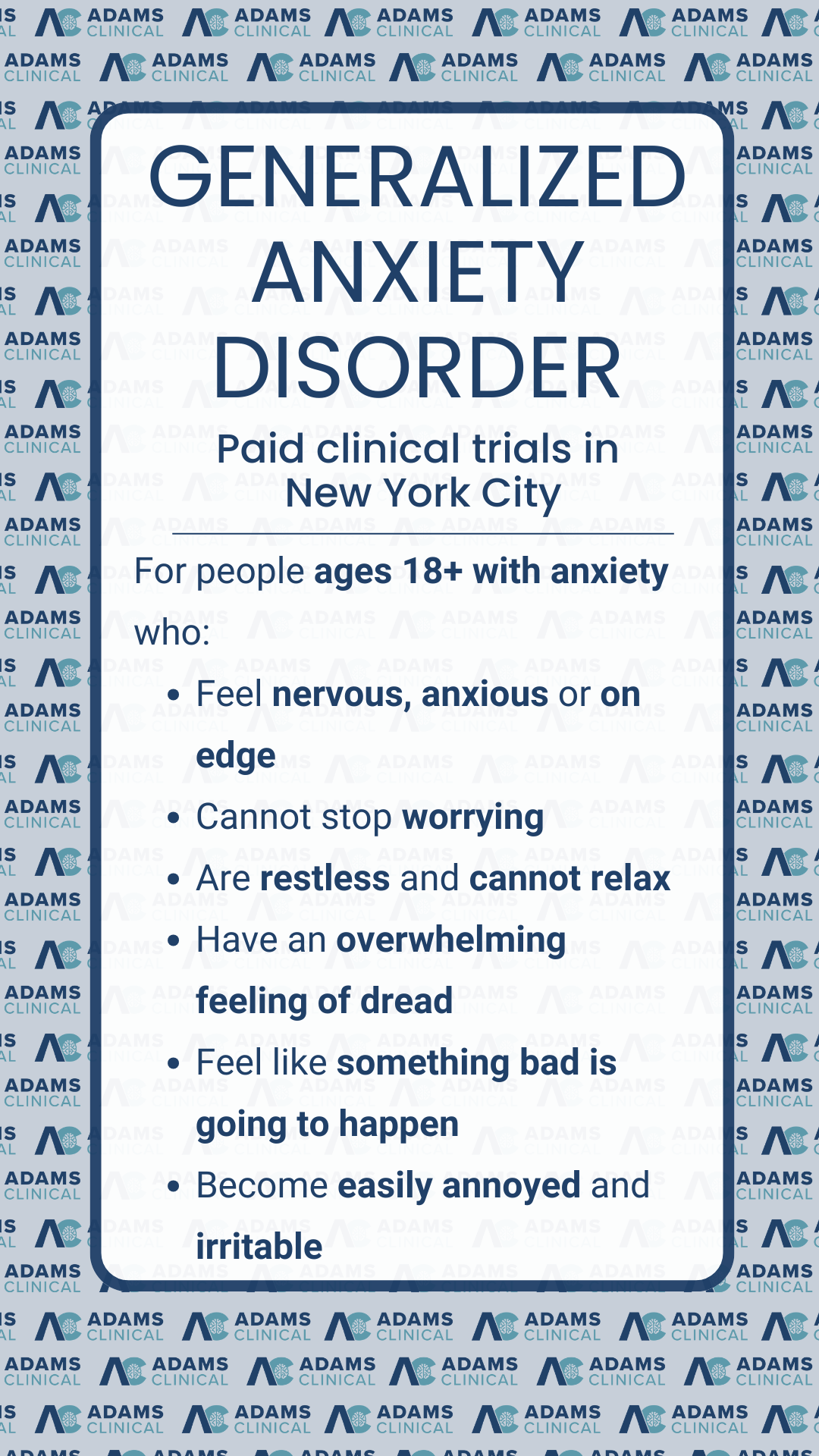 Adams Clinical Facebook ad