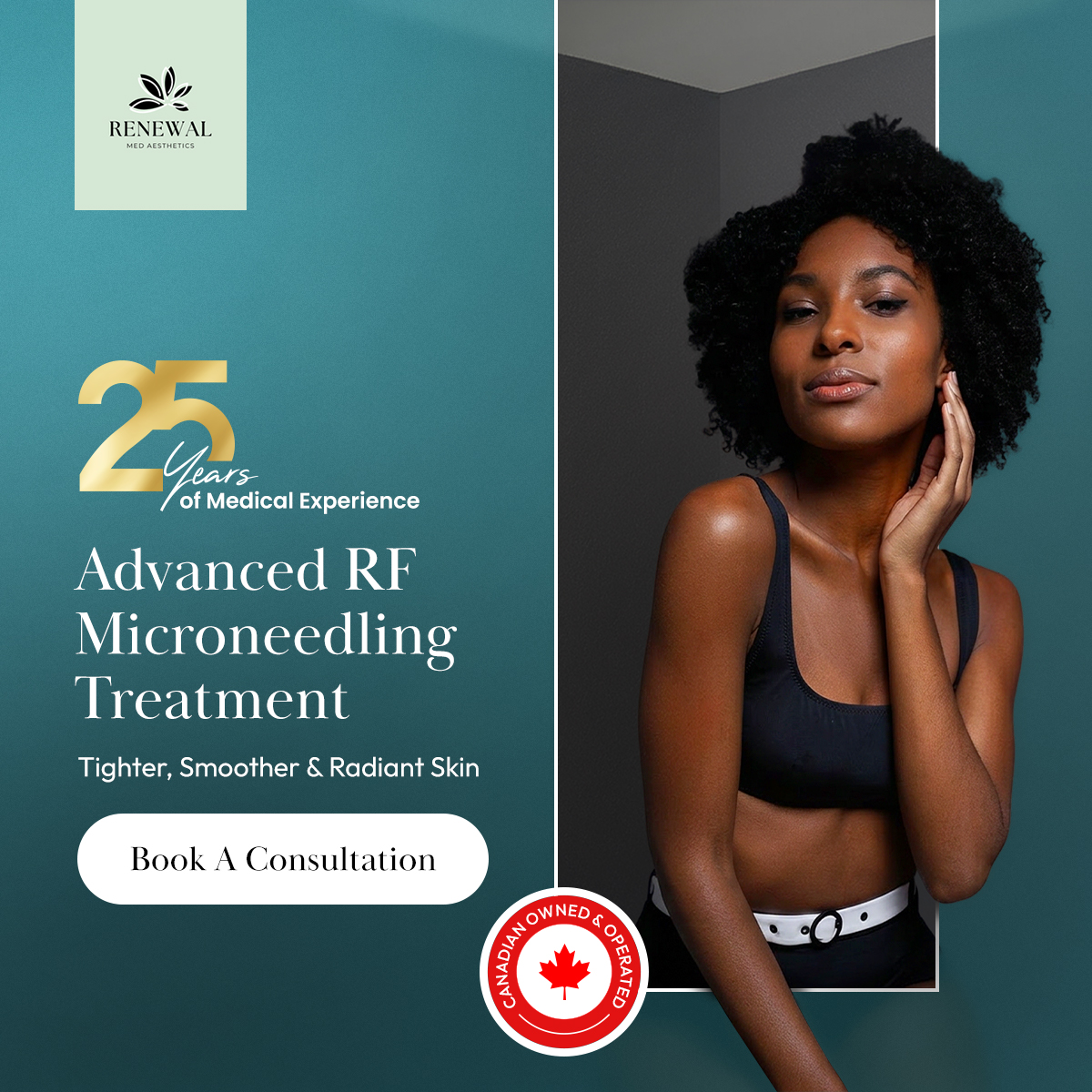 Renewal Med Aesthetics Facebook ad: Transform your skin, scalp, and body with advanced…