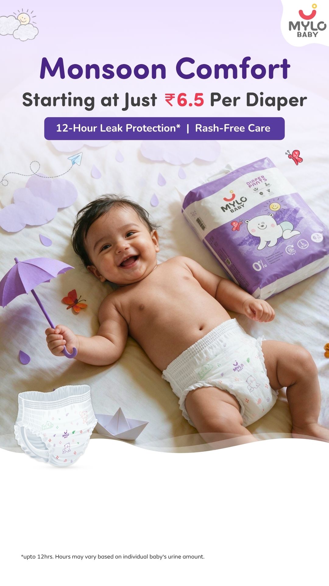 Mylo Baby Facebook ad: Big Savings on Baby Diapers!