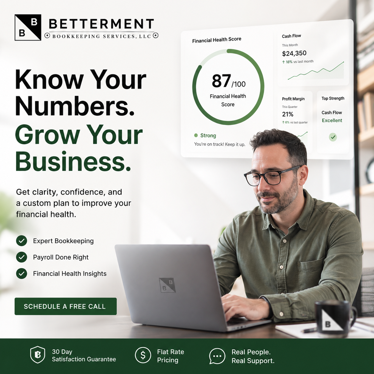 Betterment Bookkeeping Services Facebook ad from Jul 31, 2026