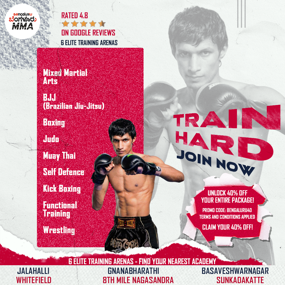 Bengaluru Mixed Martial Arts Facebook ad: Train Hard. Fight Smart.