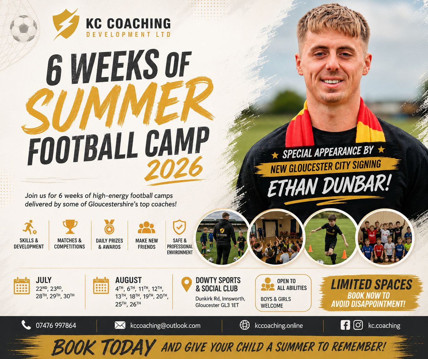 Kc coaching Facebook ad: 6 WEEKS OF SUMMER FOOTBALL CAMP 2026