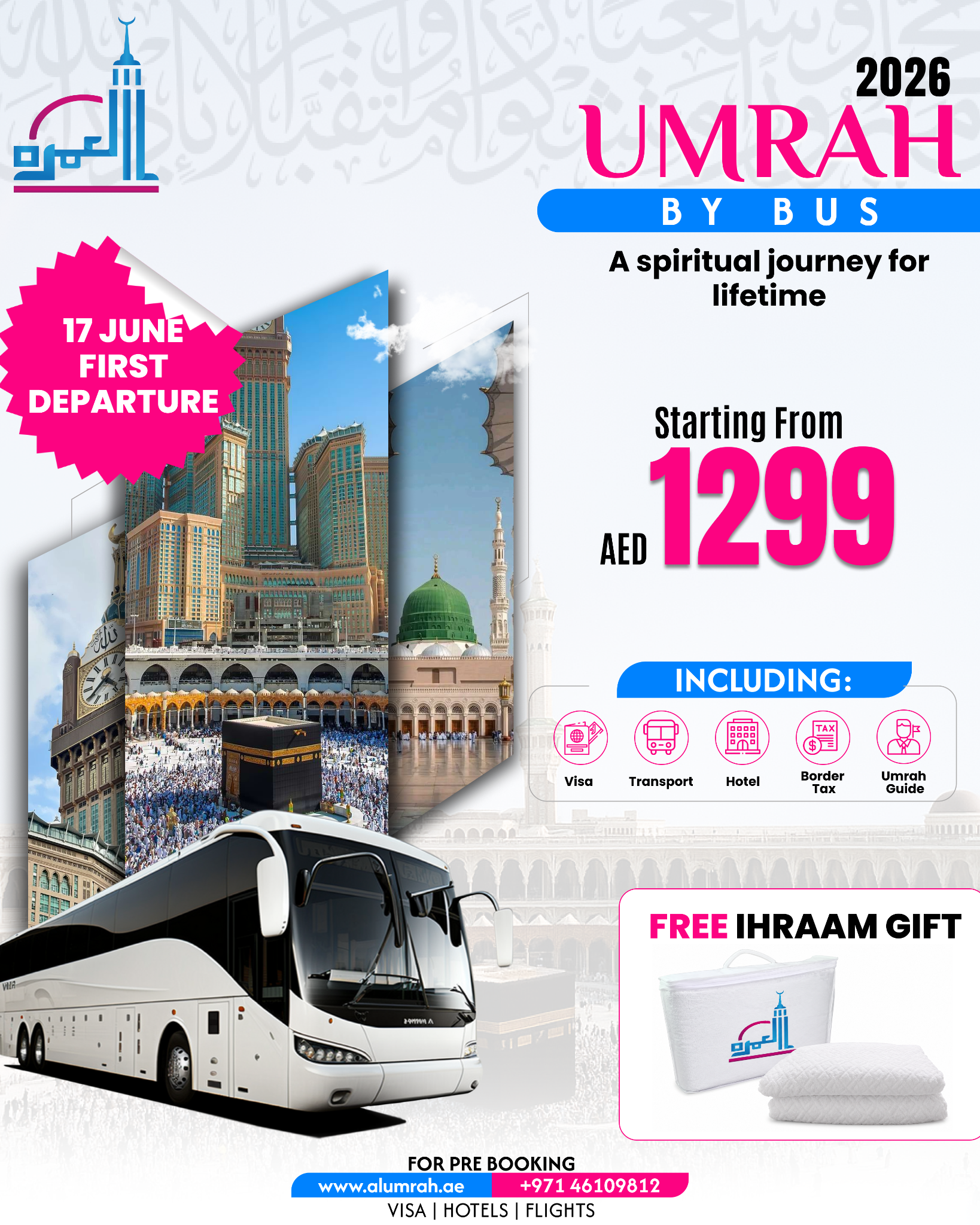 Al Umrah Facebook ad: 2026 Umrah by Bus