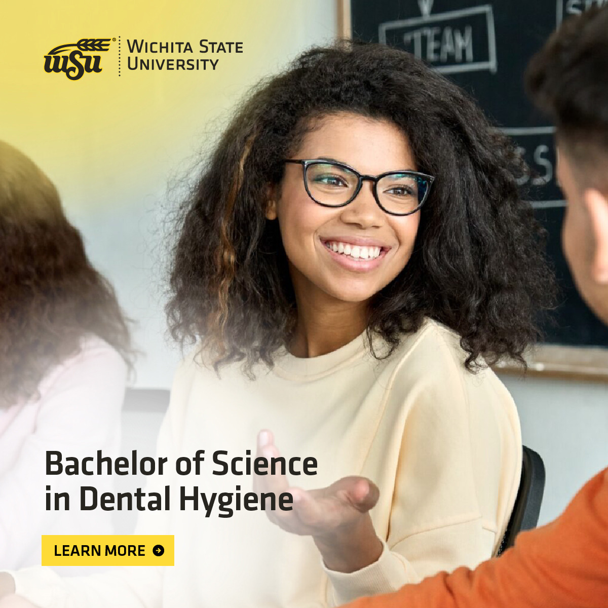 Online & Adult Learning at Wichita State Facebook ad: B.S. in Dental Hygiene