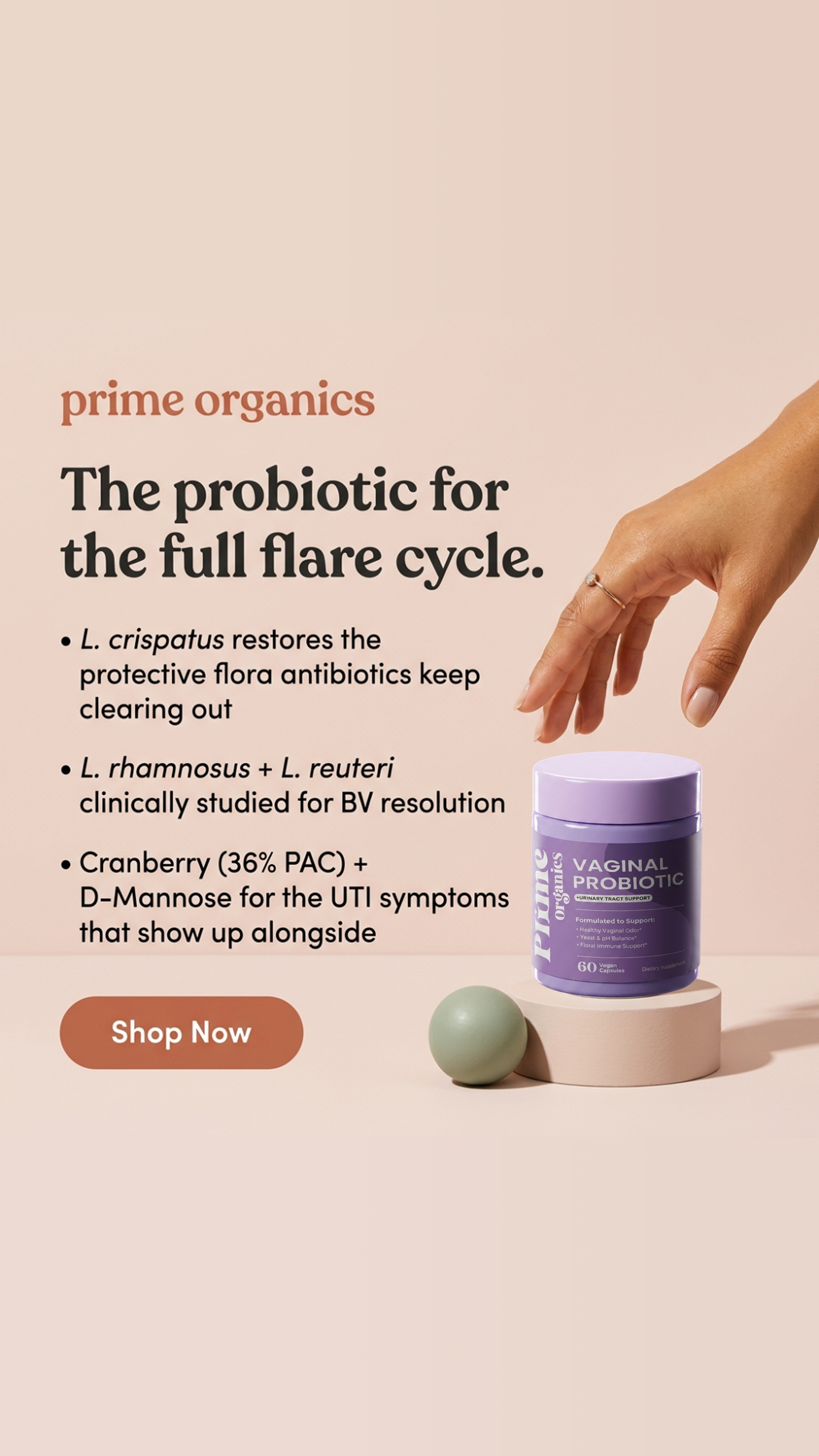 Prime Organics Facebook ad: Led By The Strain Most Formulas Skip