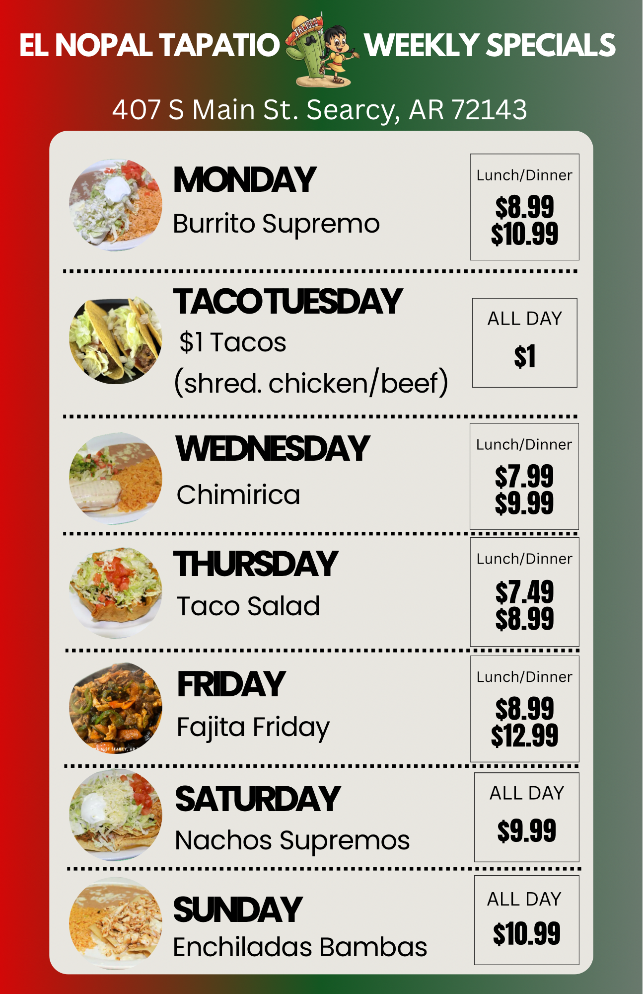 El Nopal Tapatio Restaurant Facebook ad