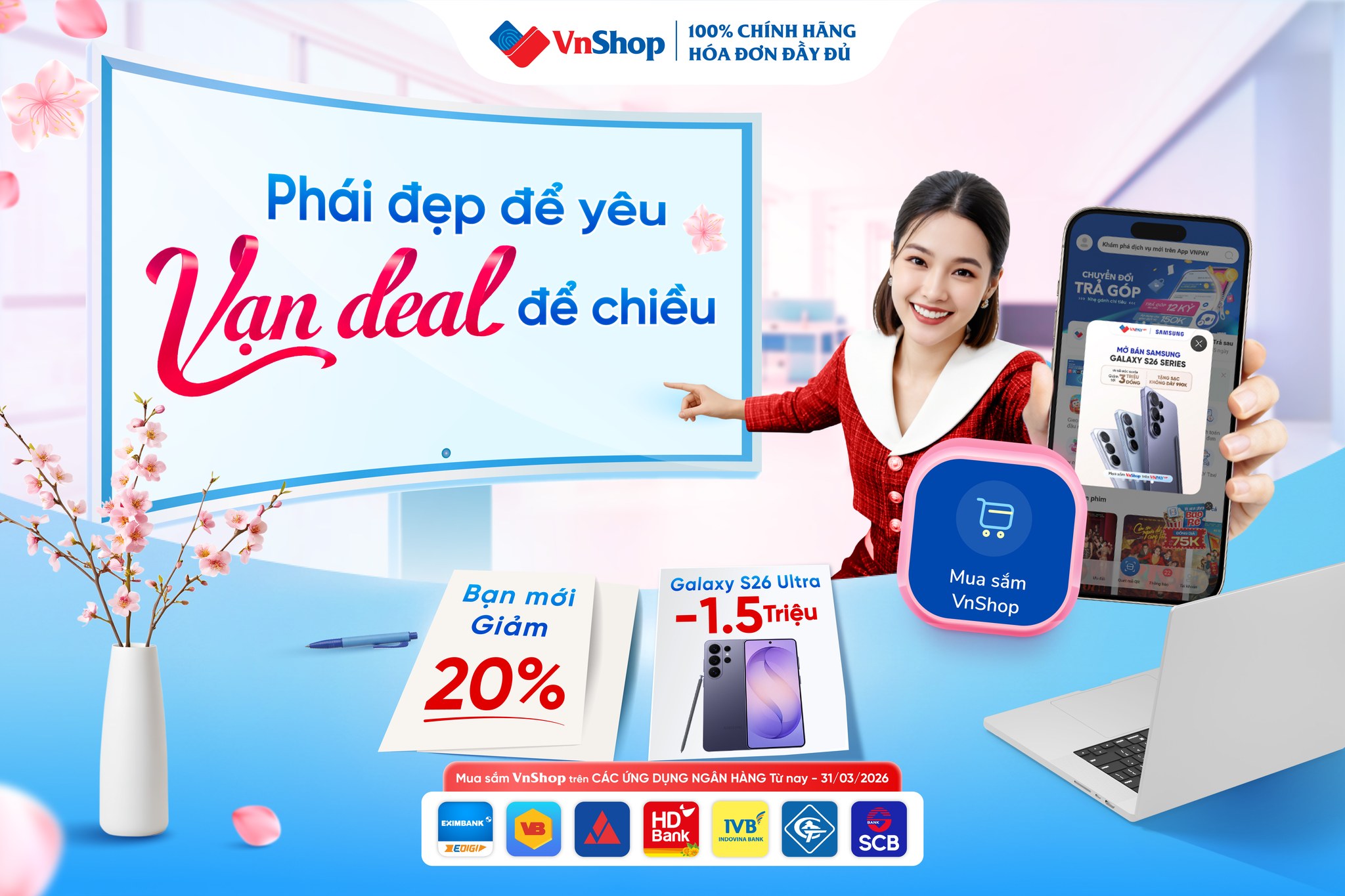 VnShop Facebook ad: Phụ nữ hiện đại không ngại yêu bản…