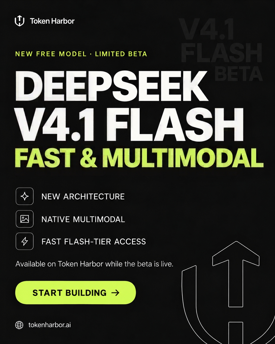 Token Harbor Facebook ad: DeepSeek V4.1 Flash Beta, Free to Try