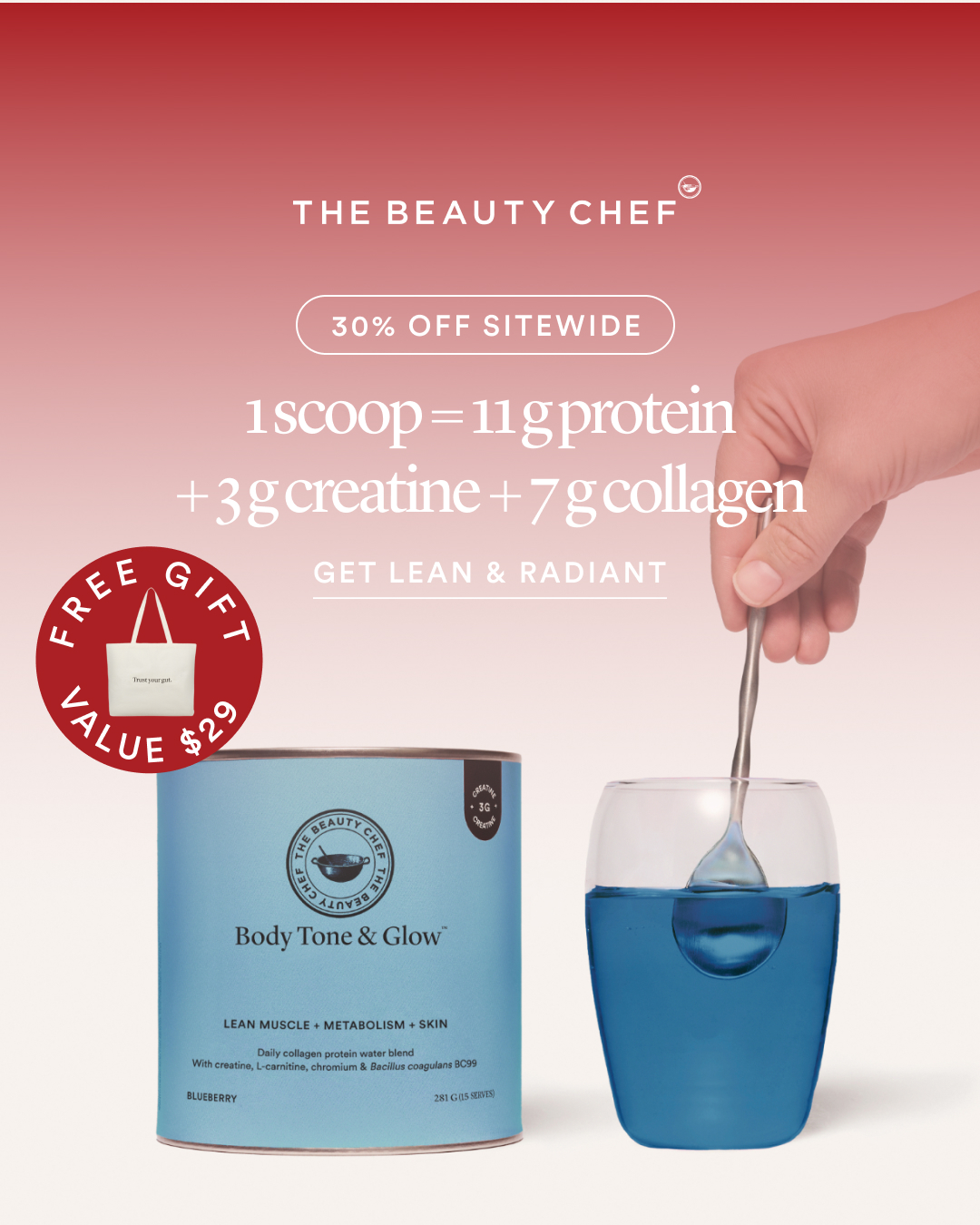 The Beauty Chef Facebook ad: 30% off-Get lean & radiant