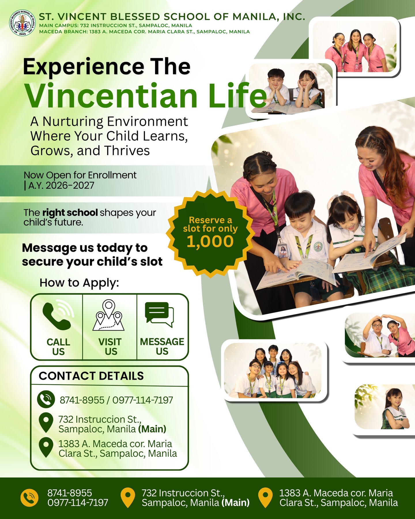 St. Vincent Blessed School of Manila, Inc. Facebook ad: 𝐍𝐨𝐭 𝐚𝐥𝐥 𝐬𝐜𝐡𝐨𝐨𝐥𝐬 𝐟𝐞𝐞𝐥 𝐥𝐢𝐤𝐞 𝐭𝐡𝐢𝐬.