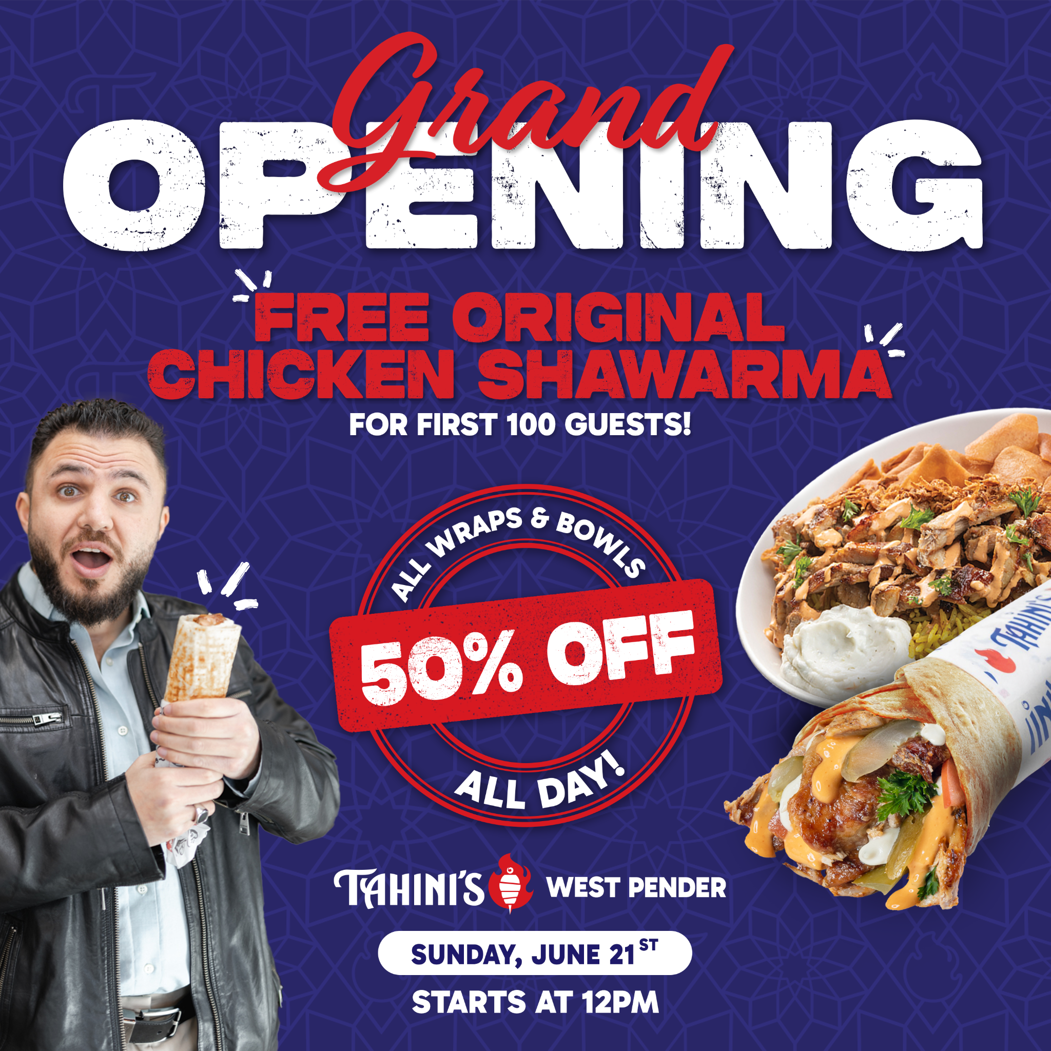 Tahinis Restaurants Facebook ad: FREE SHAWARMA?!