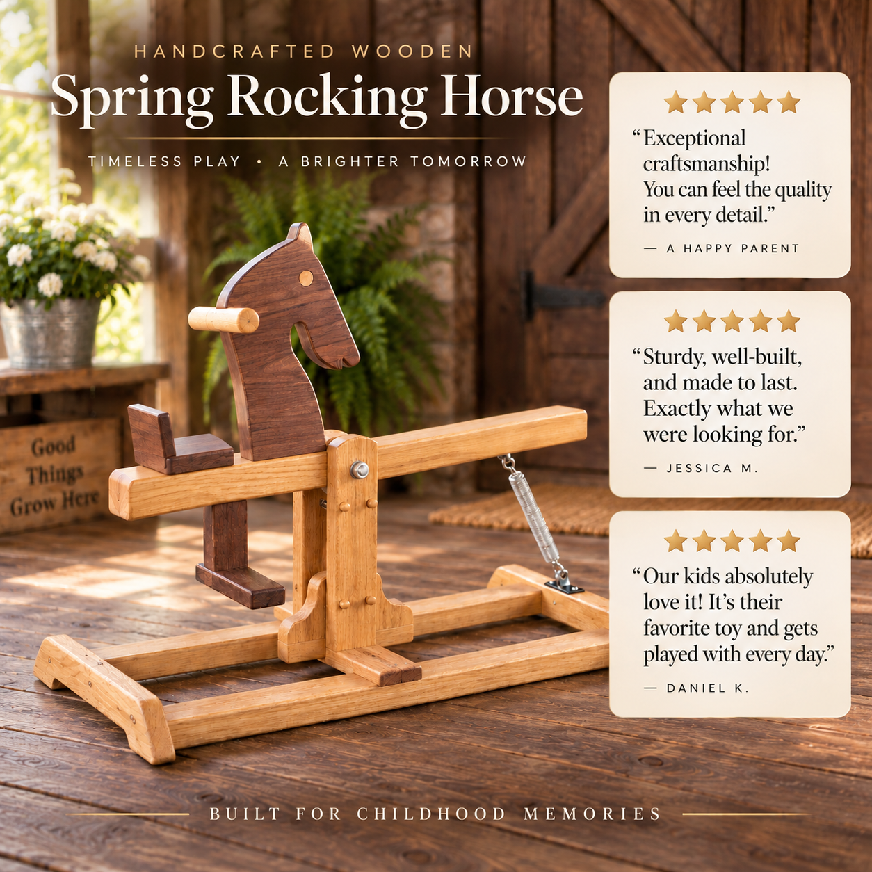 Shoes & Friends Facebook ad: Download The Wooden Rocking Horse DIY Plans