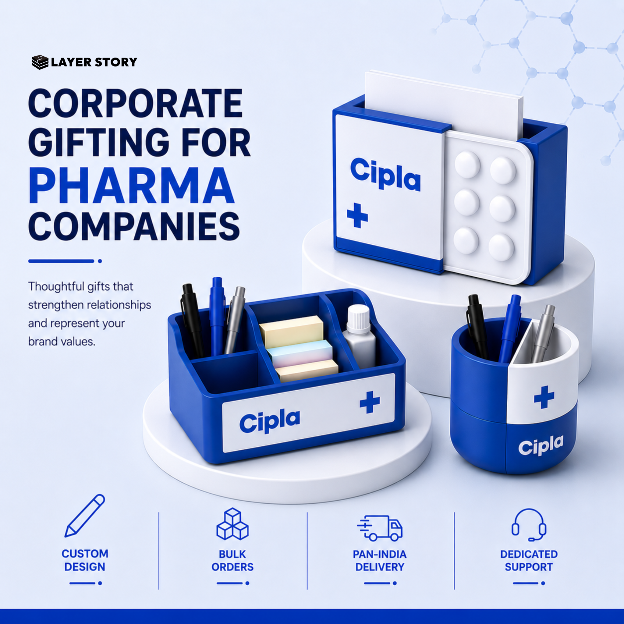 LayerStory Facebook ad: Custom Corporate Gifts for Pharma Companies