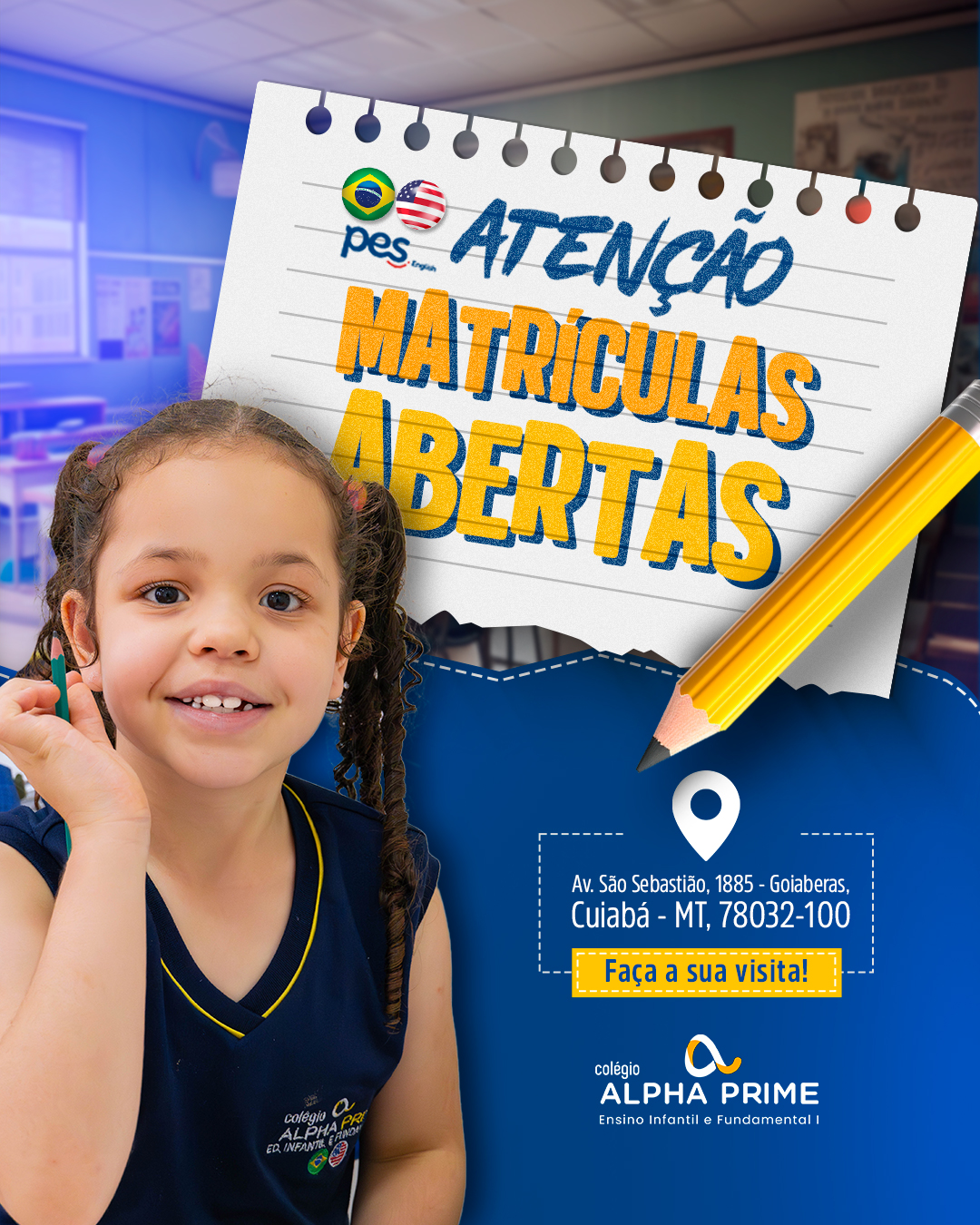 Alpha Prime Facebook ad: MATRÍCULAS ABERTAS | Berçário ao Ensino Fundamental I