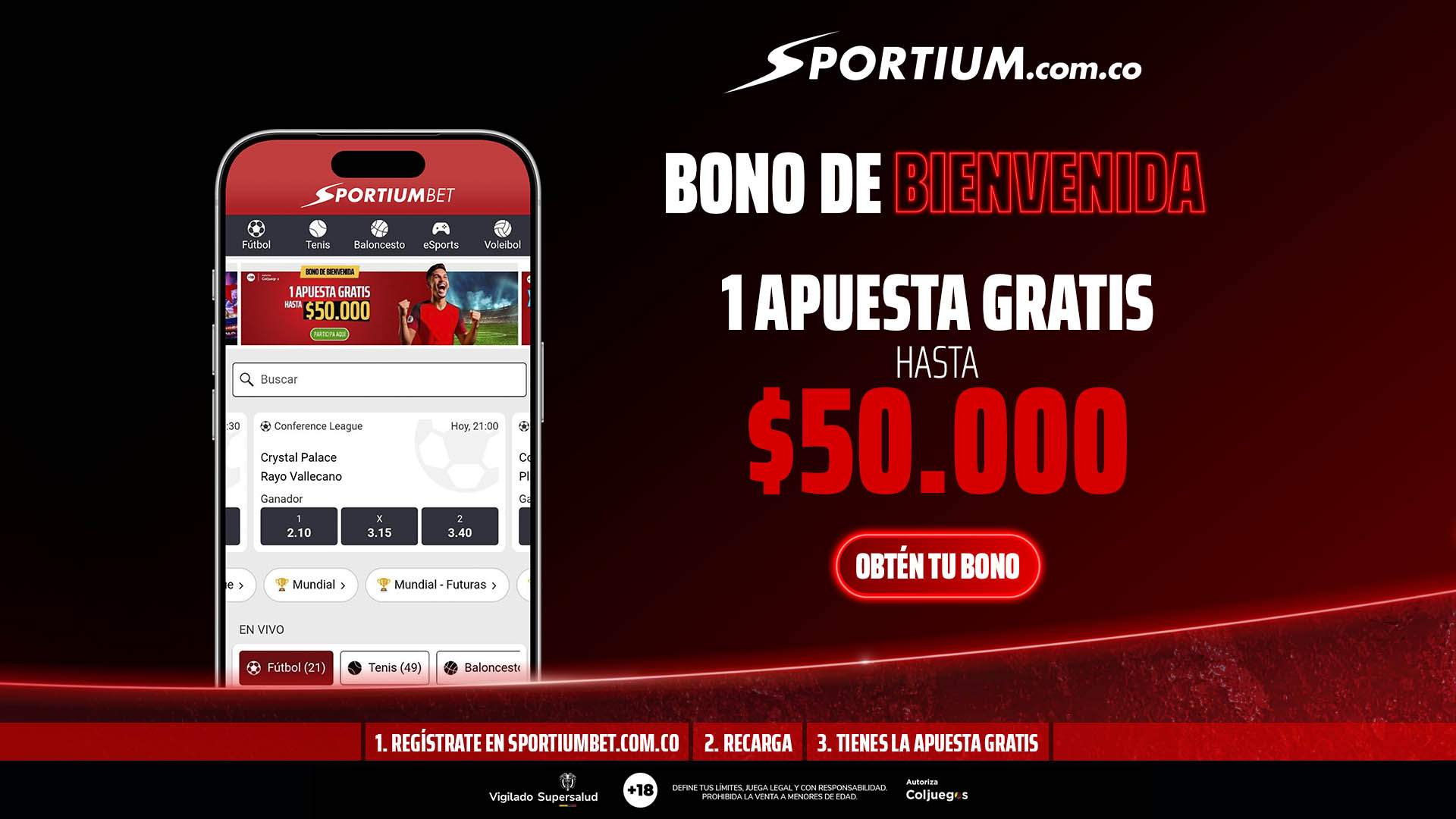 Sportium Colombia Facebook ad from Jun 2, 2026