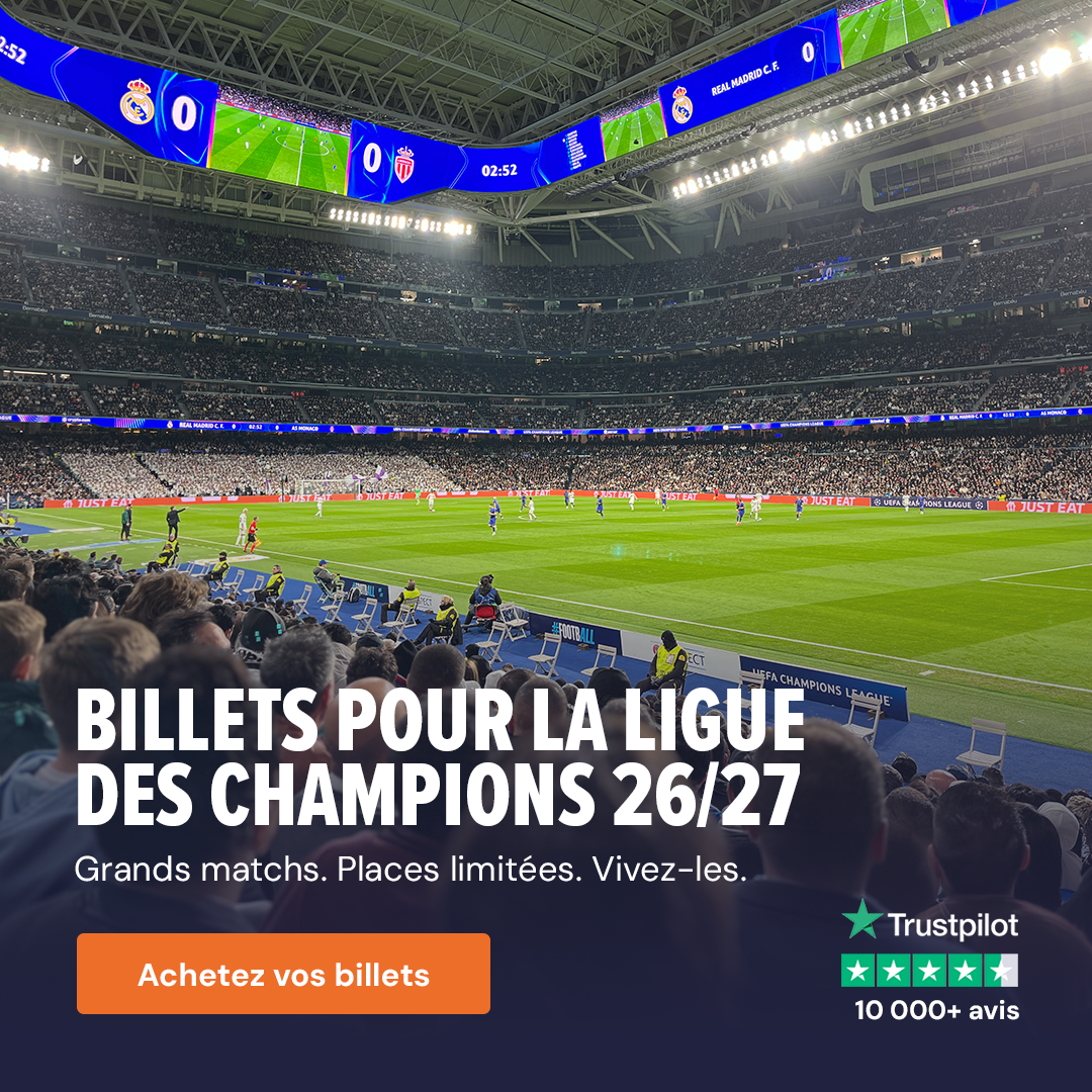 P1 Travel Facebook ad: Billets Champions League 26/27