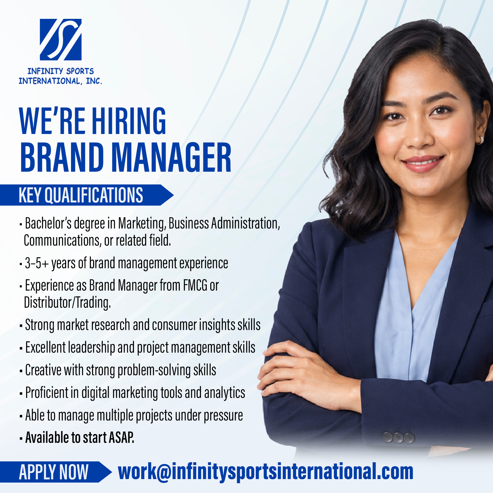 Infinity Sports Careers Facebook ad: WE’RE HIRING